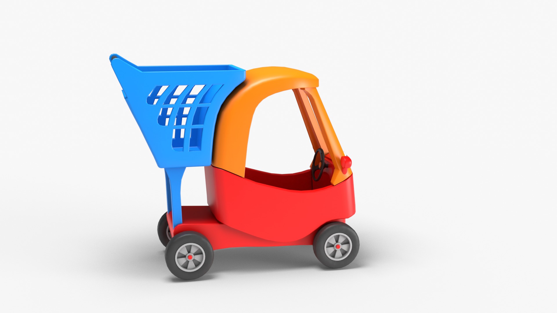 Shopping Cart Low-poly 3D model_8
