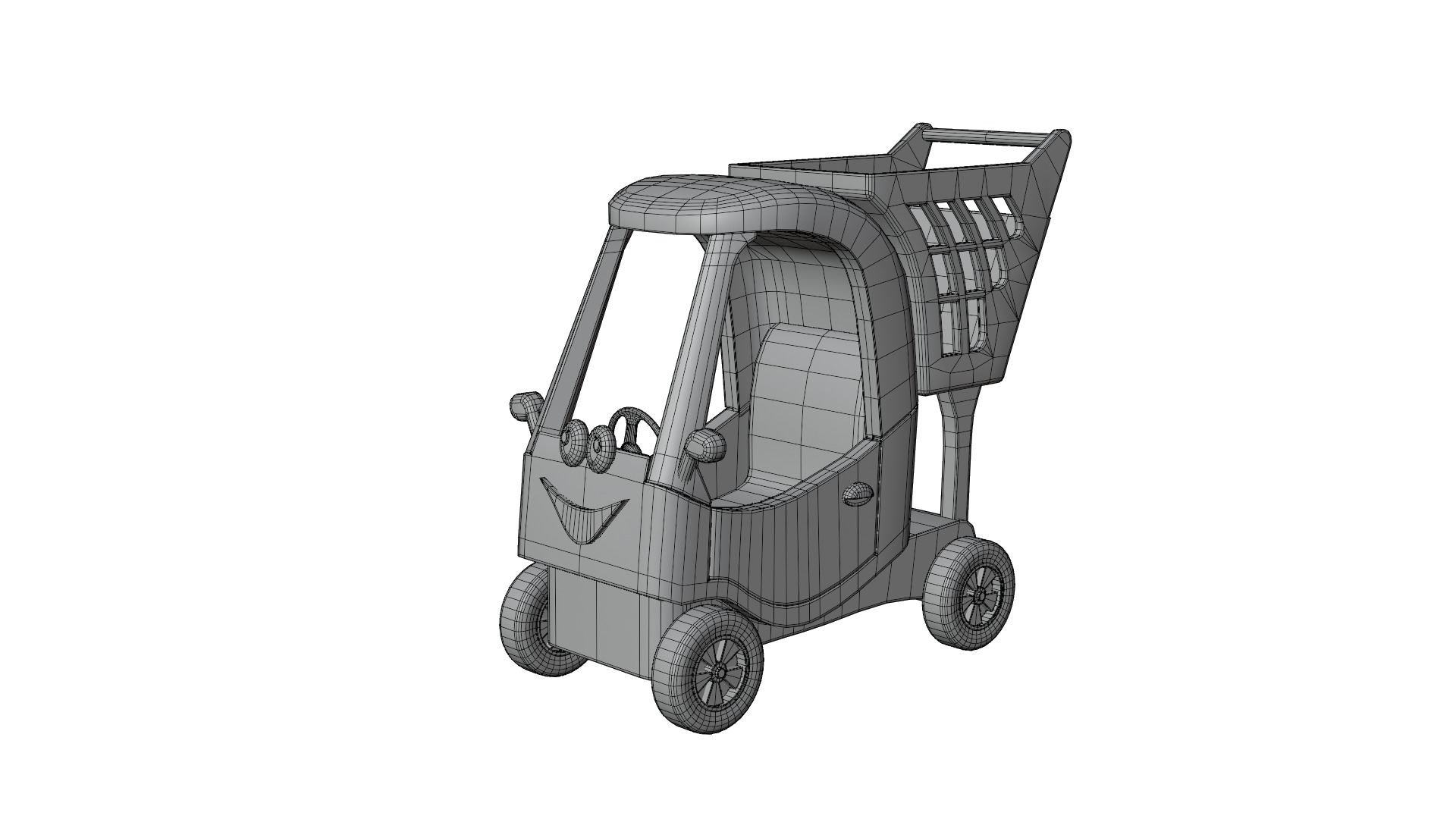 Shopping Cart Low-poly 3D model_14