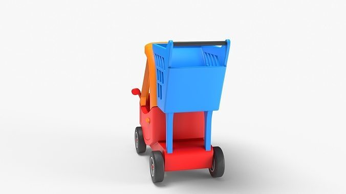 Shopping Cart Low-poly 3D model 6