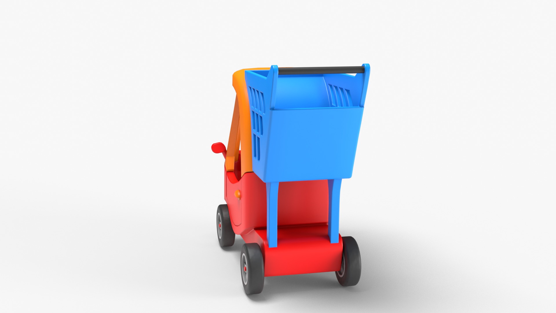 Shopping Cart Low-poly 3D model_5