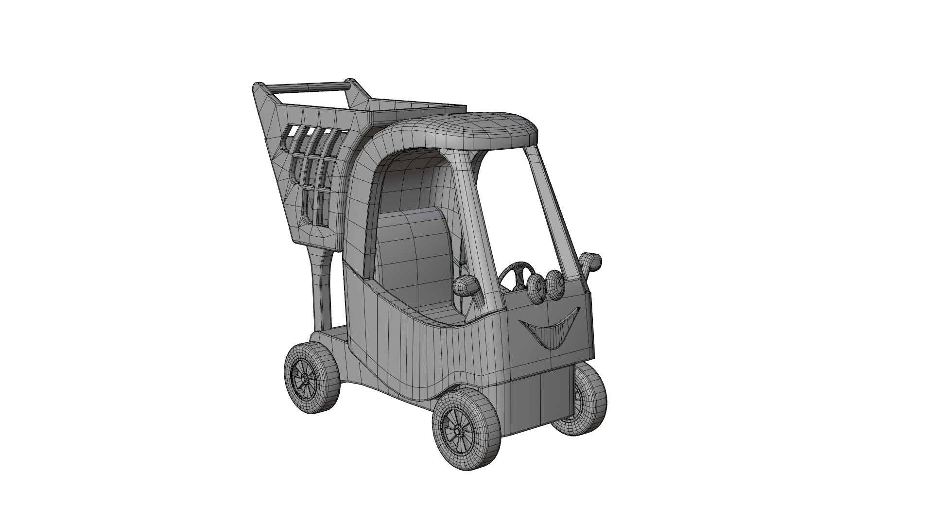 Shopping Cart Low-poly 3D model_17