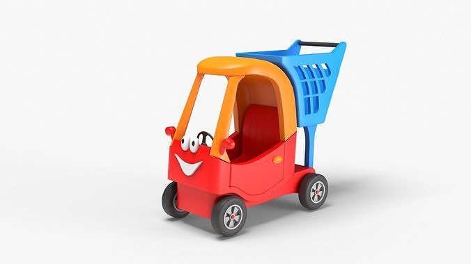 Shopping Cart Low-poly 3D model 2