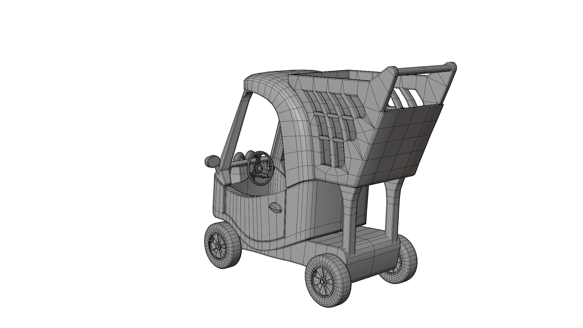 Shopping Cart Low-poly 3D model_15