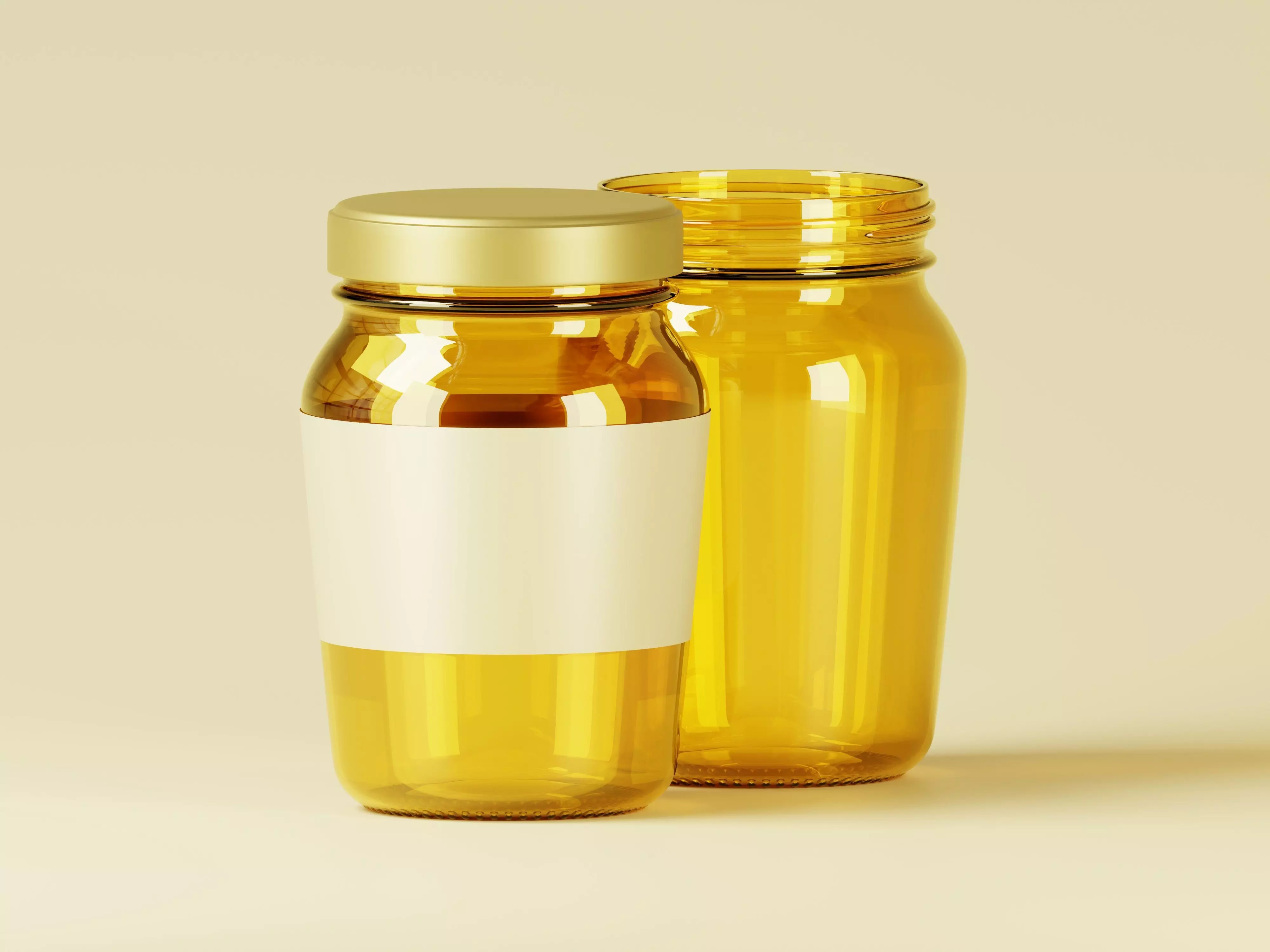 Amber Glass Jar 3D Model Low-poly 3D model_0