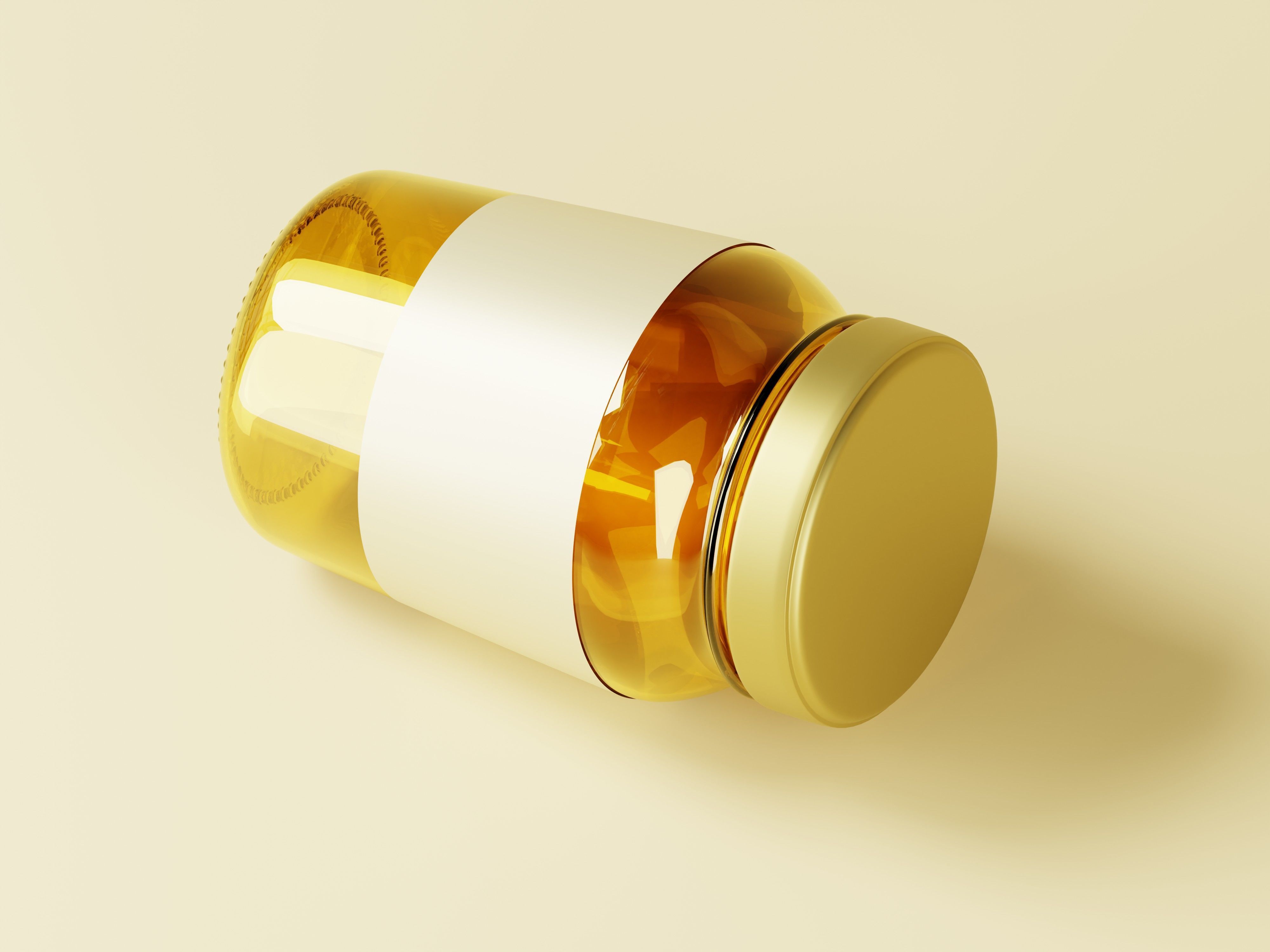 Amber Glass Jar 3D Model Low-poly 3D model_9