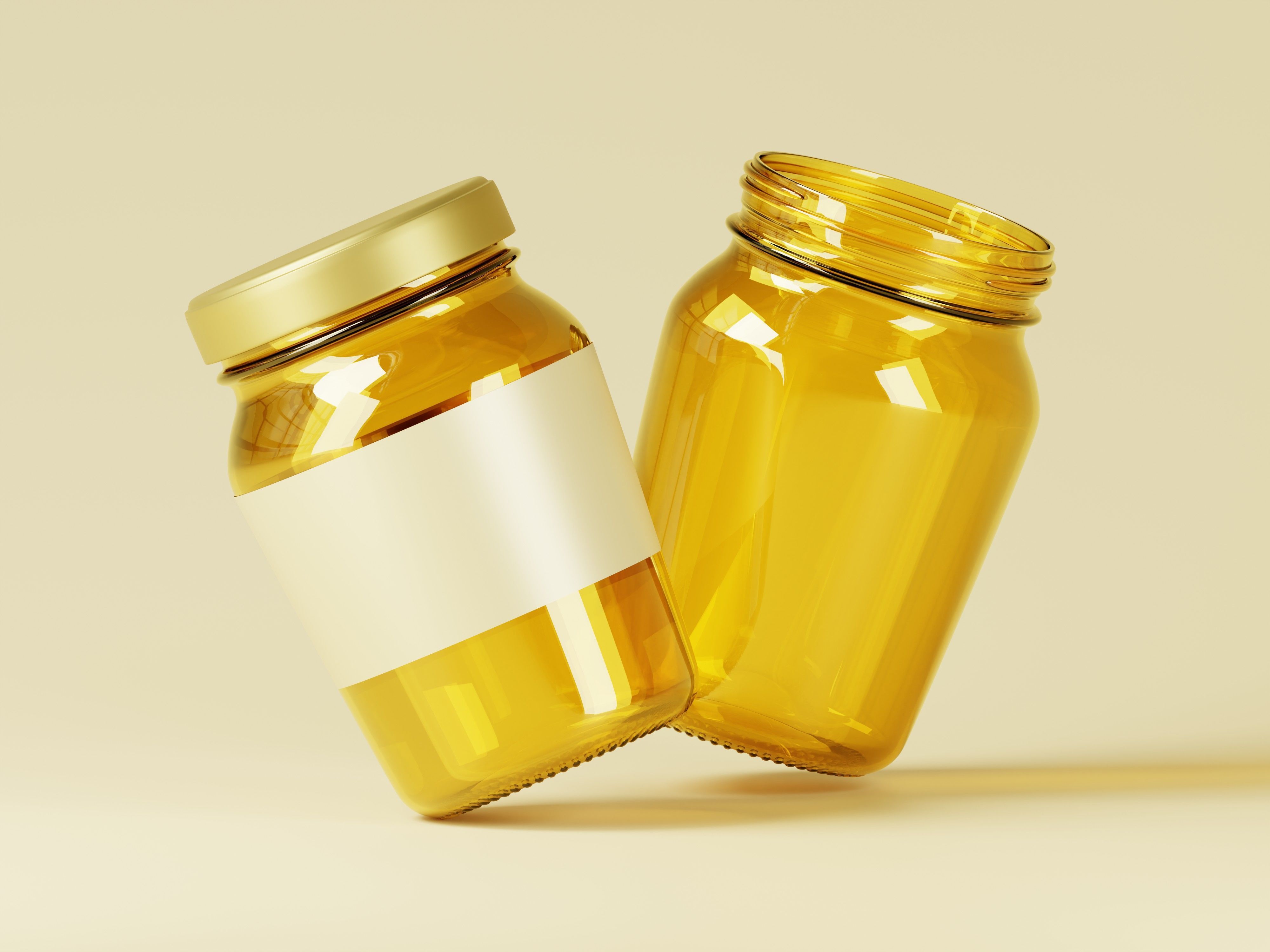 Amber Glass Jar 3D Model Low-poly 3D model_8