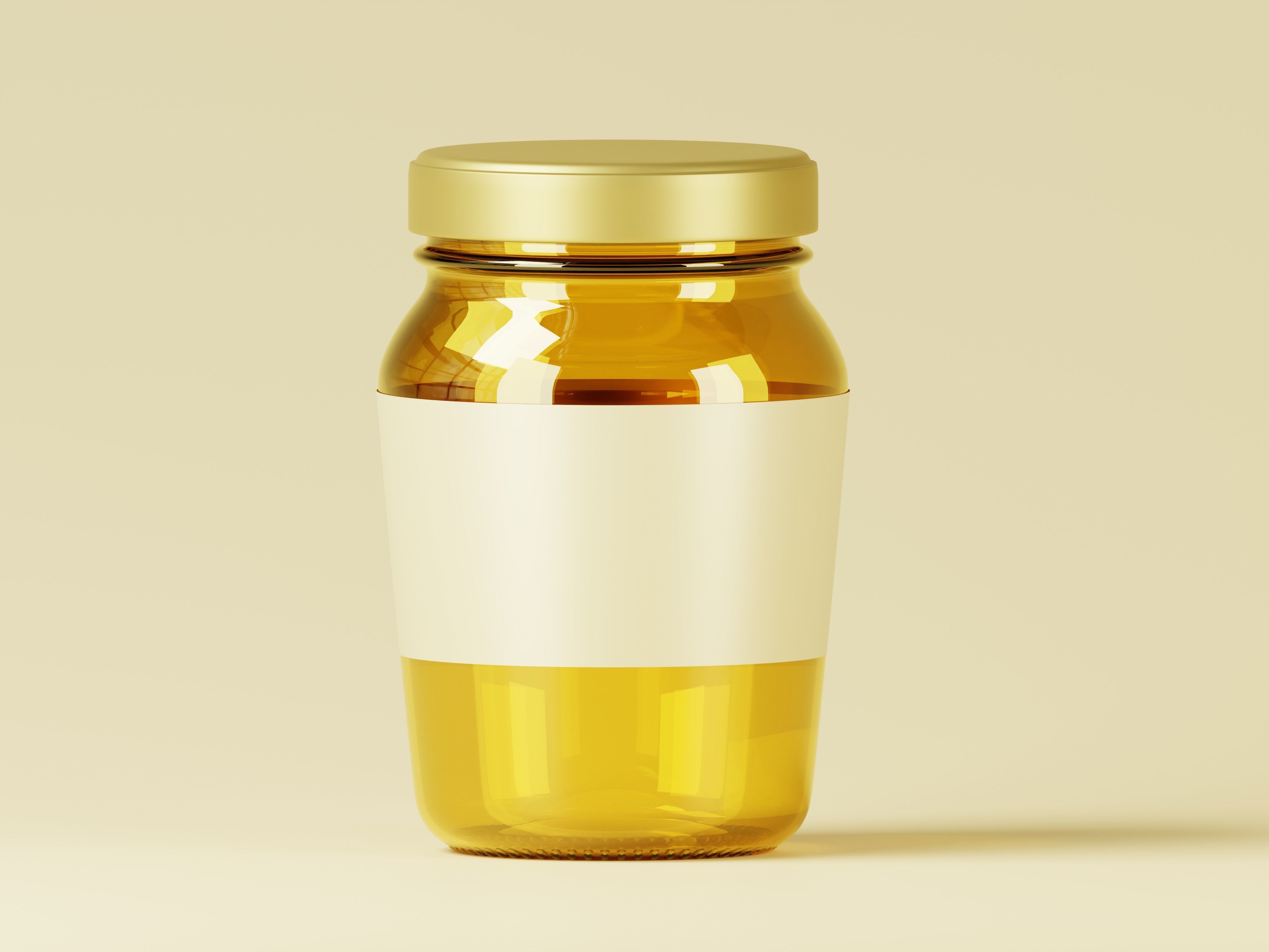 Amber Glass Jar 3D Model Low-poly 3D model_1