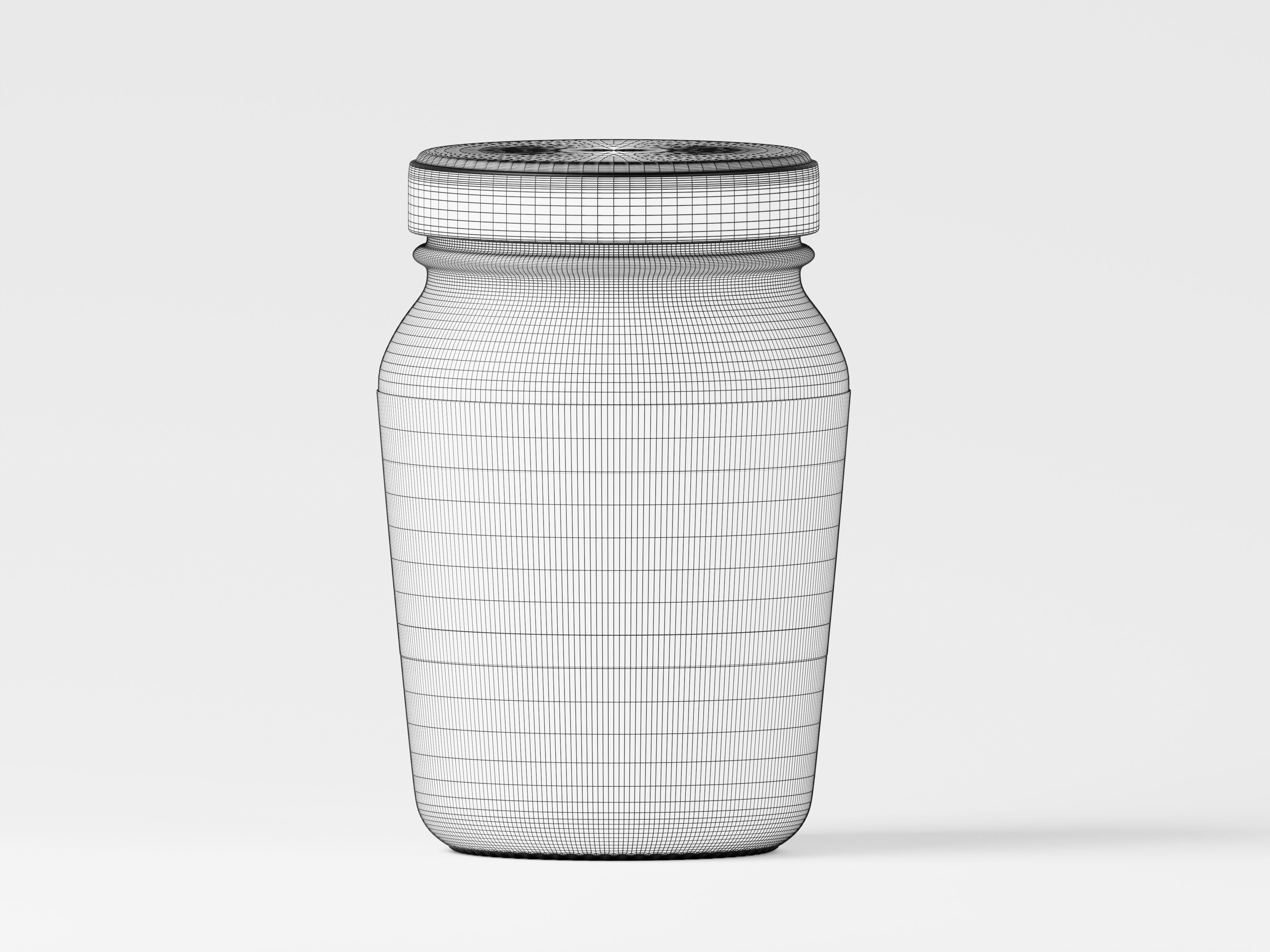 Amber Glass Jar 3D Model Low-poly 3D model_2