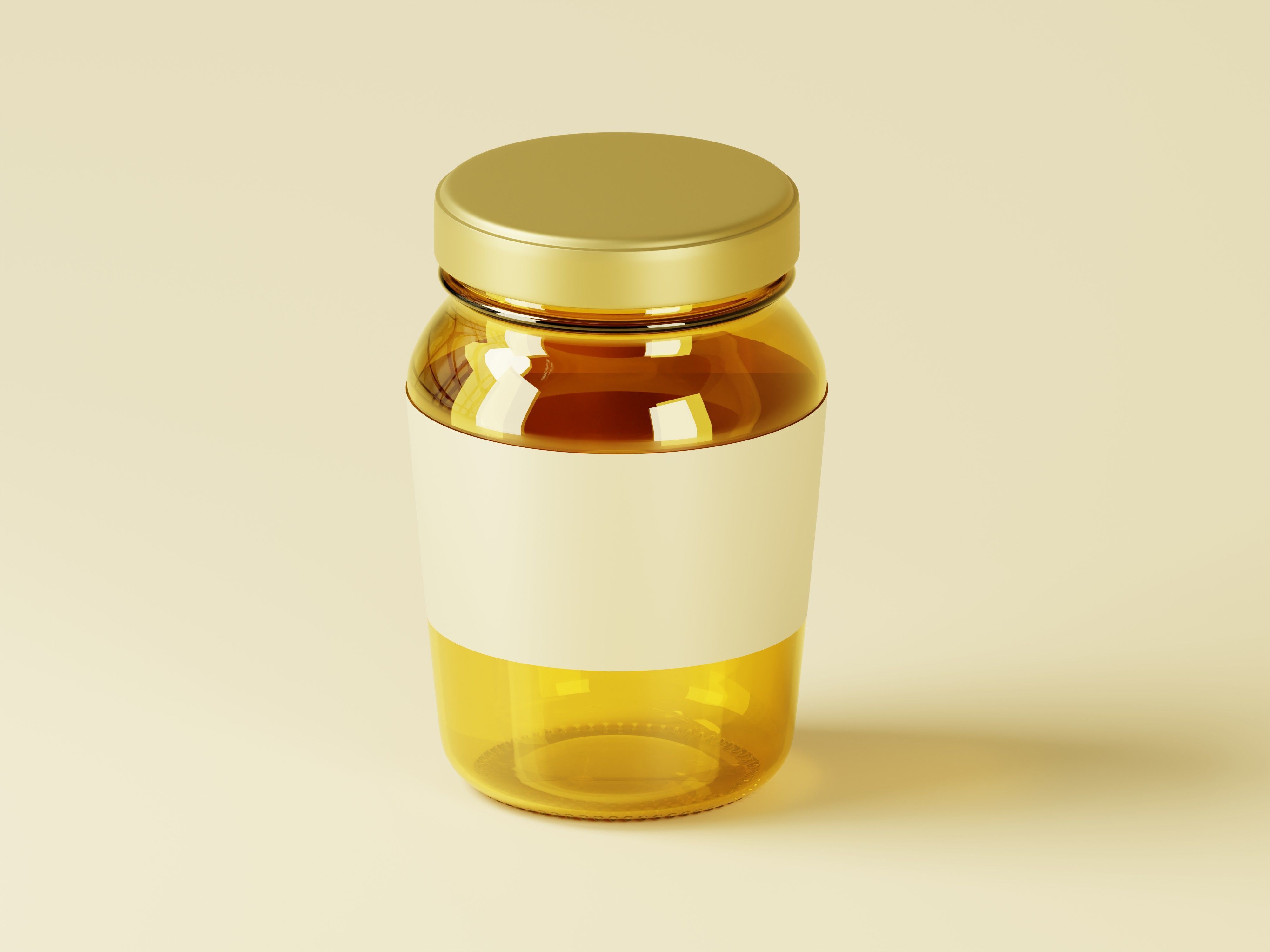 Amber Glass Jar 3D Model Low-poly 3D model_3