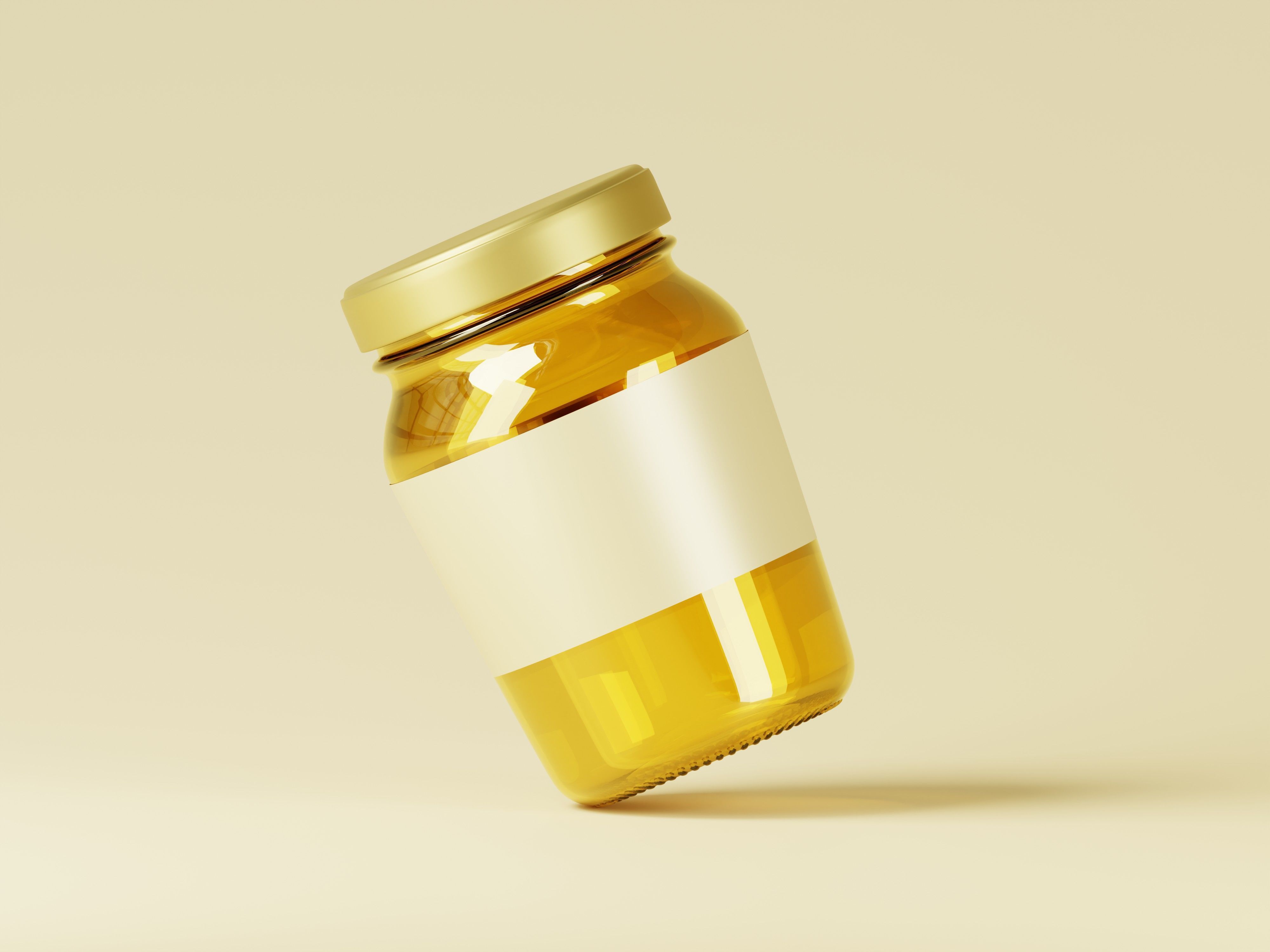 Amber Glass Jar 3D Model Low-poly 3D model_6