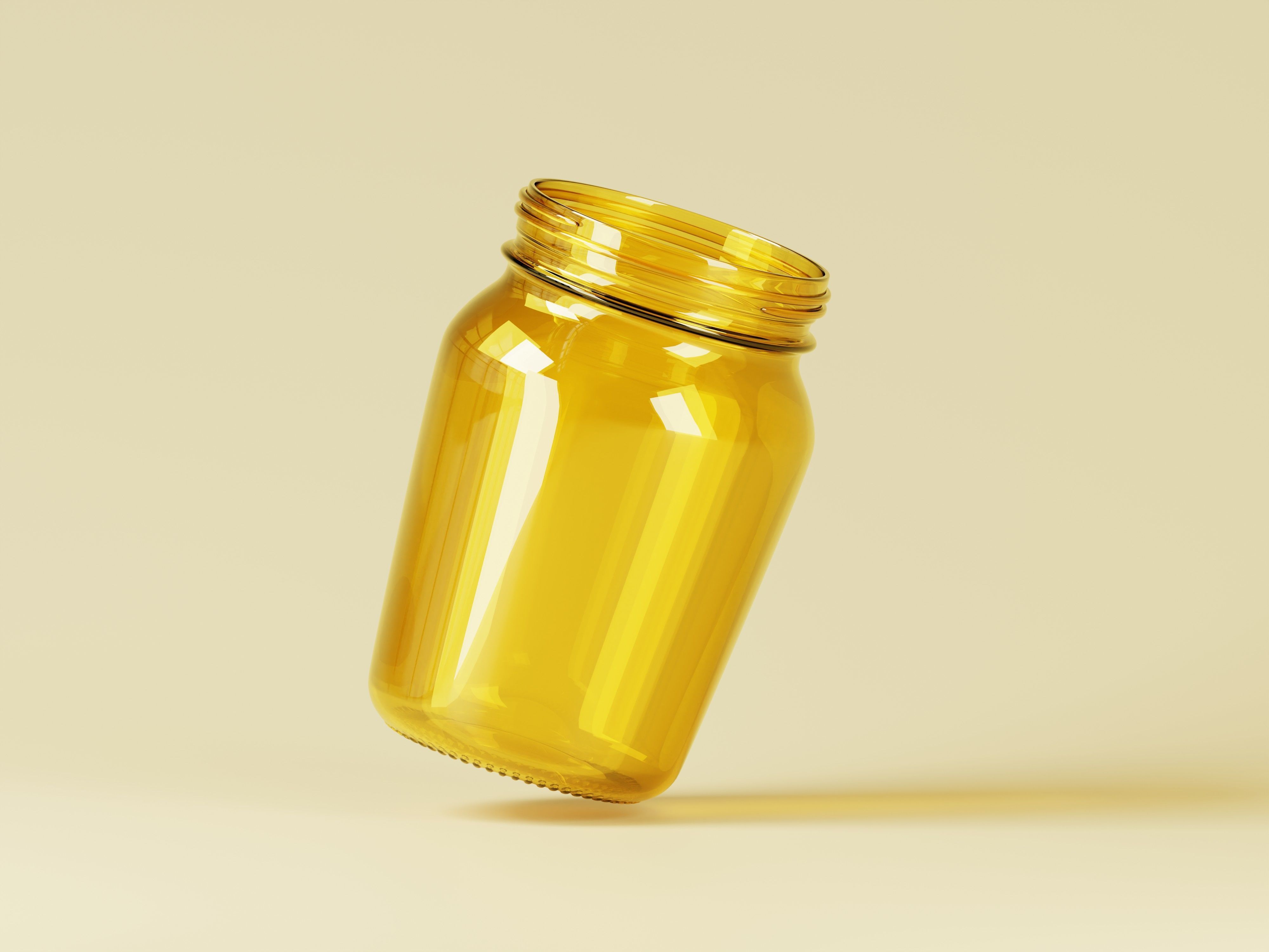 Amber Glass Jar 3D Model Low-poly 3D model_7