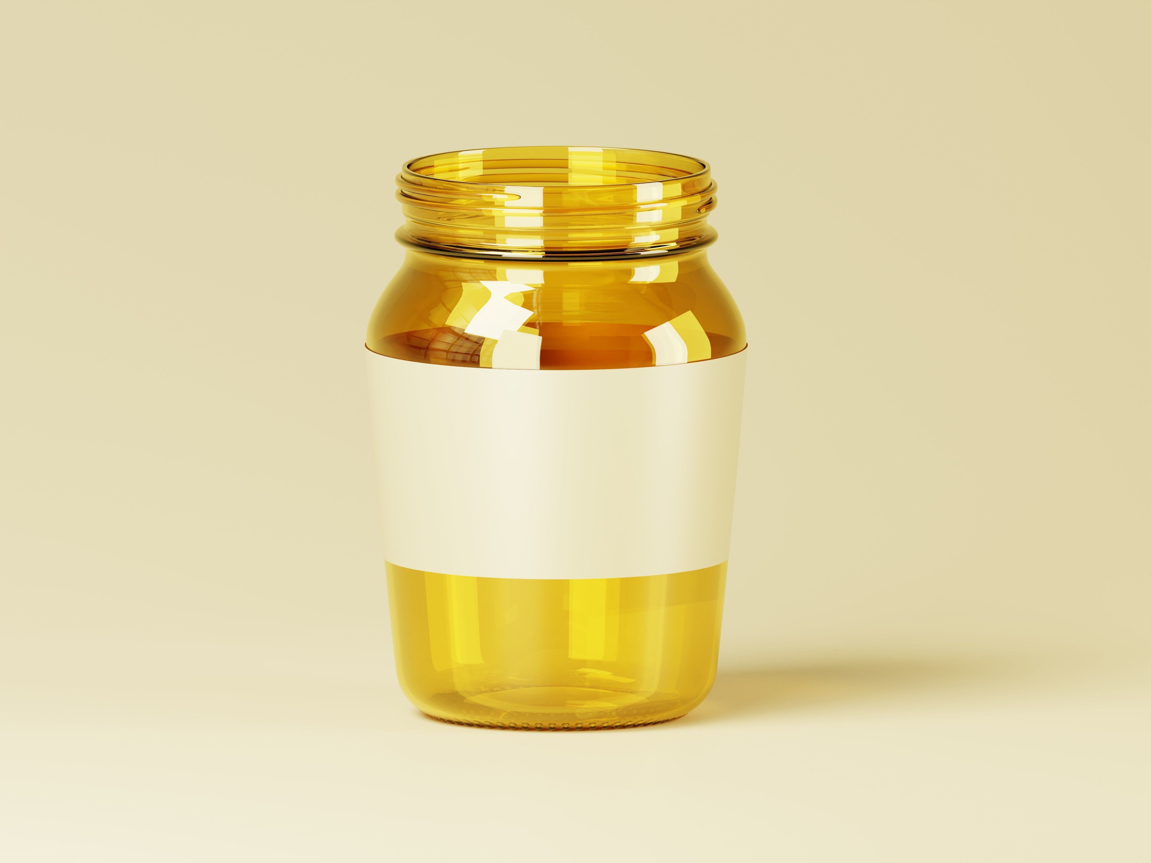 Amber Glass Jar 3D Model Low-poly 3D model_4
