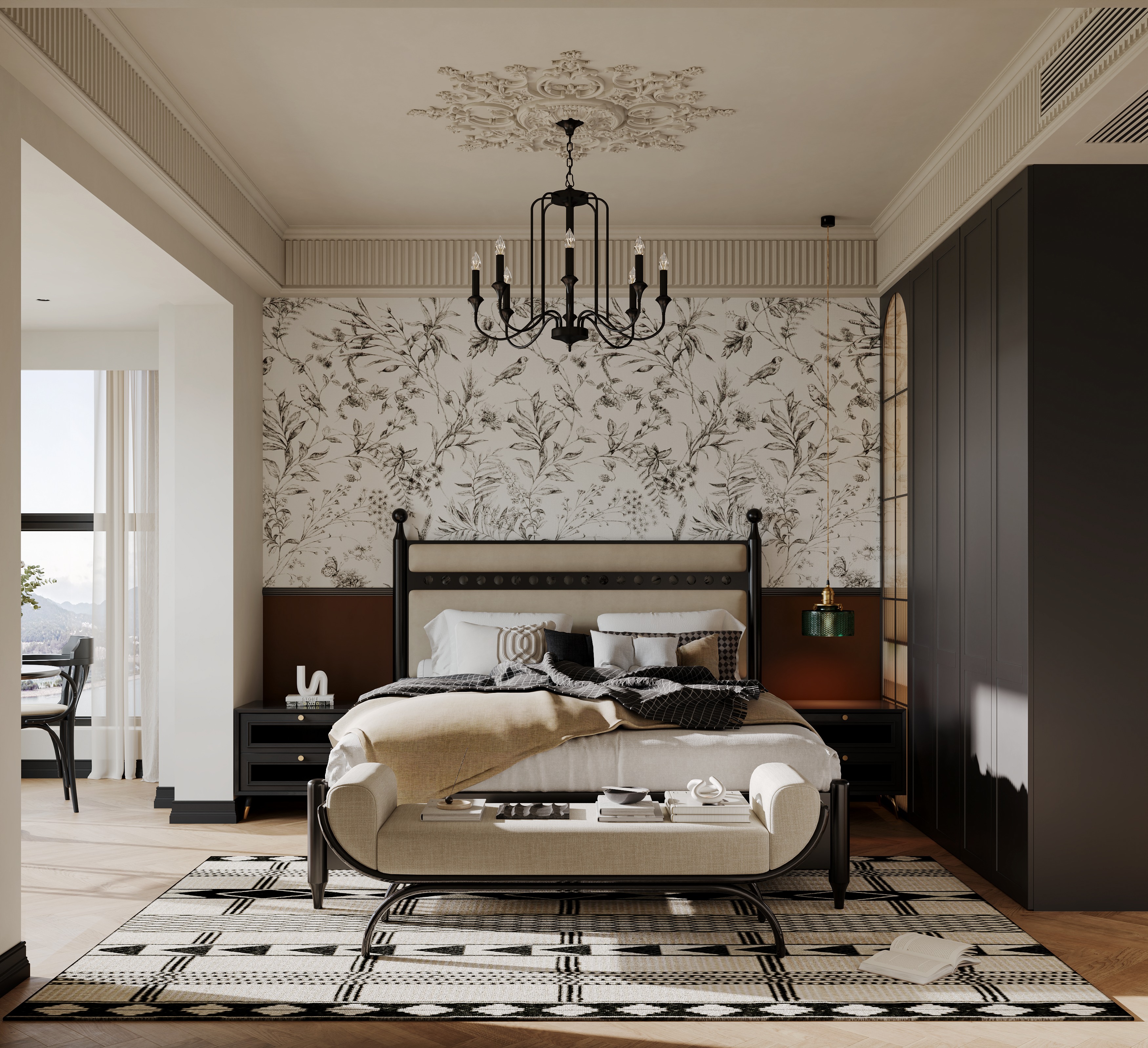 French-style bedroom 3D model_2