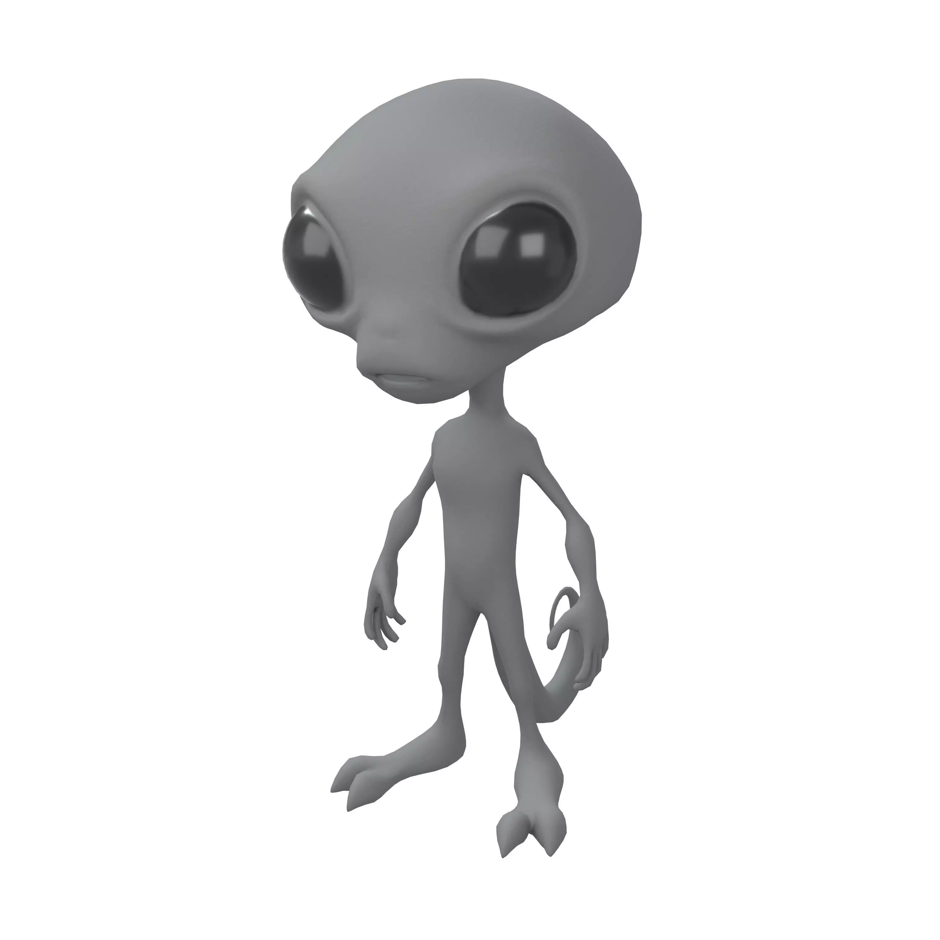 Cartoon Alien v2 002 Low-poly 3D model_0