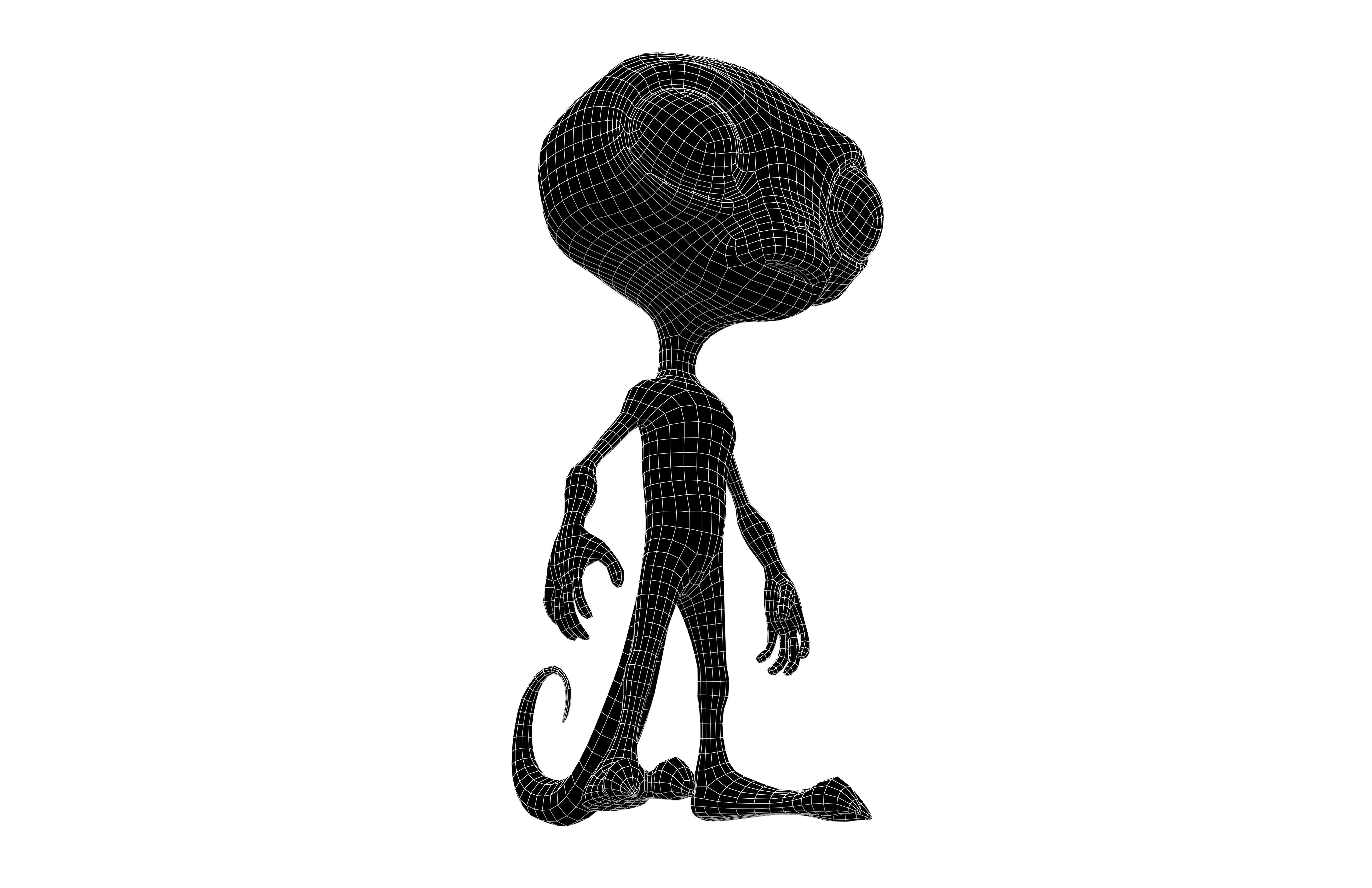 Cartoon Alien v2 002 Low-poly 3D model_4