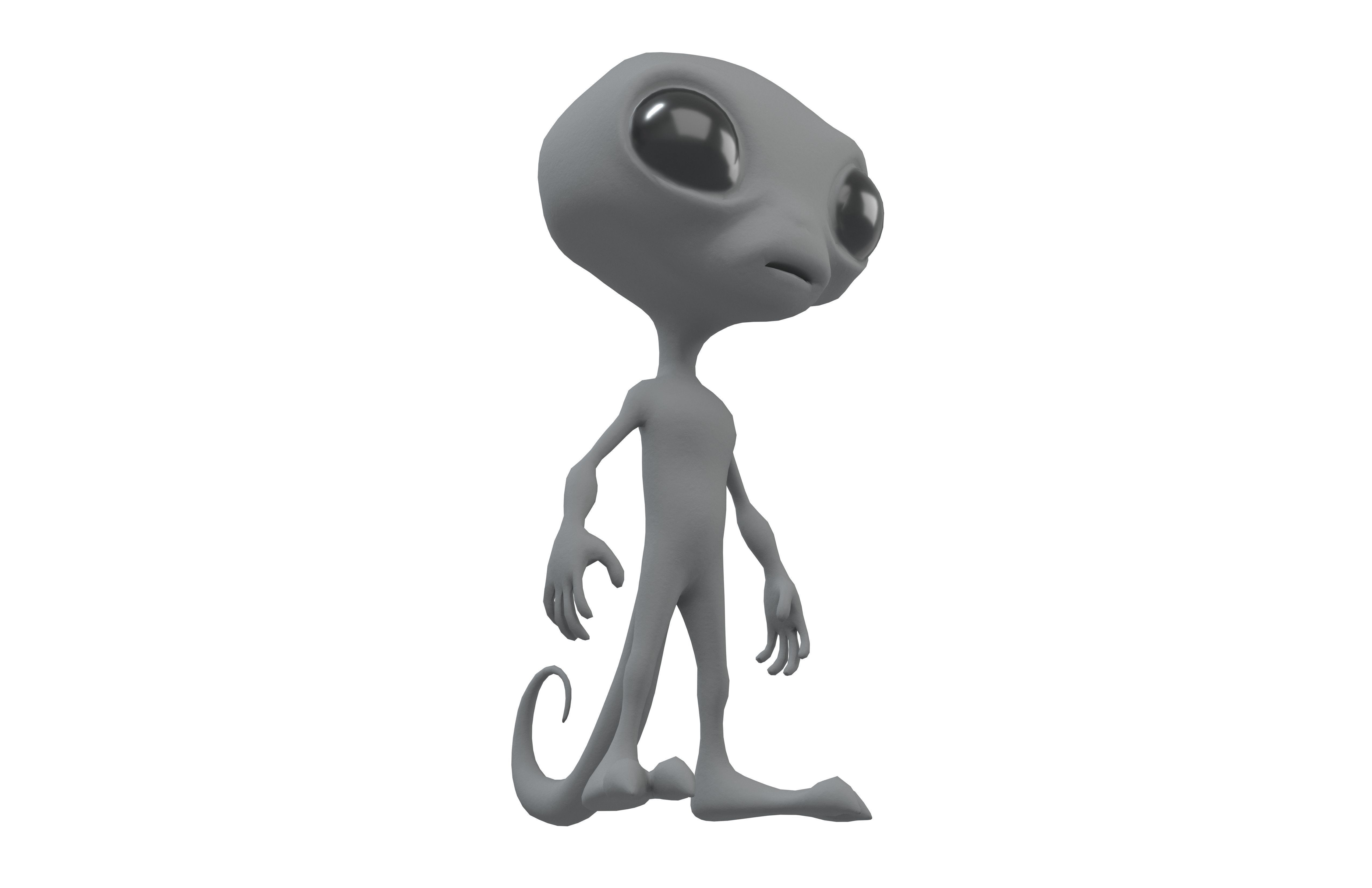 Cartoon Alien v2 002 Low-poly 3D model_3