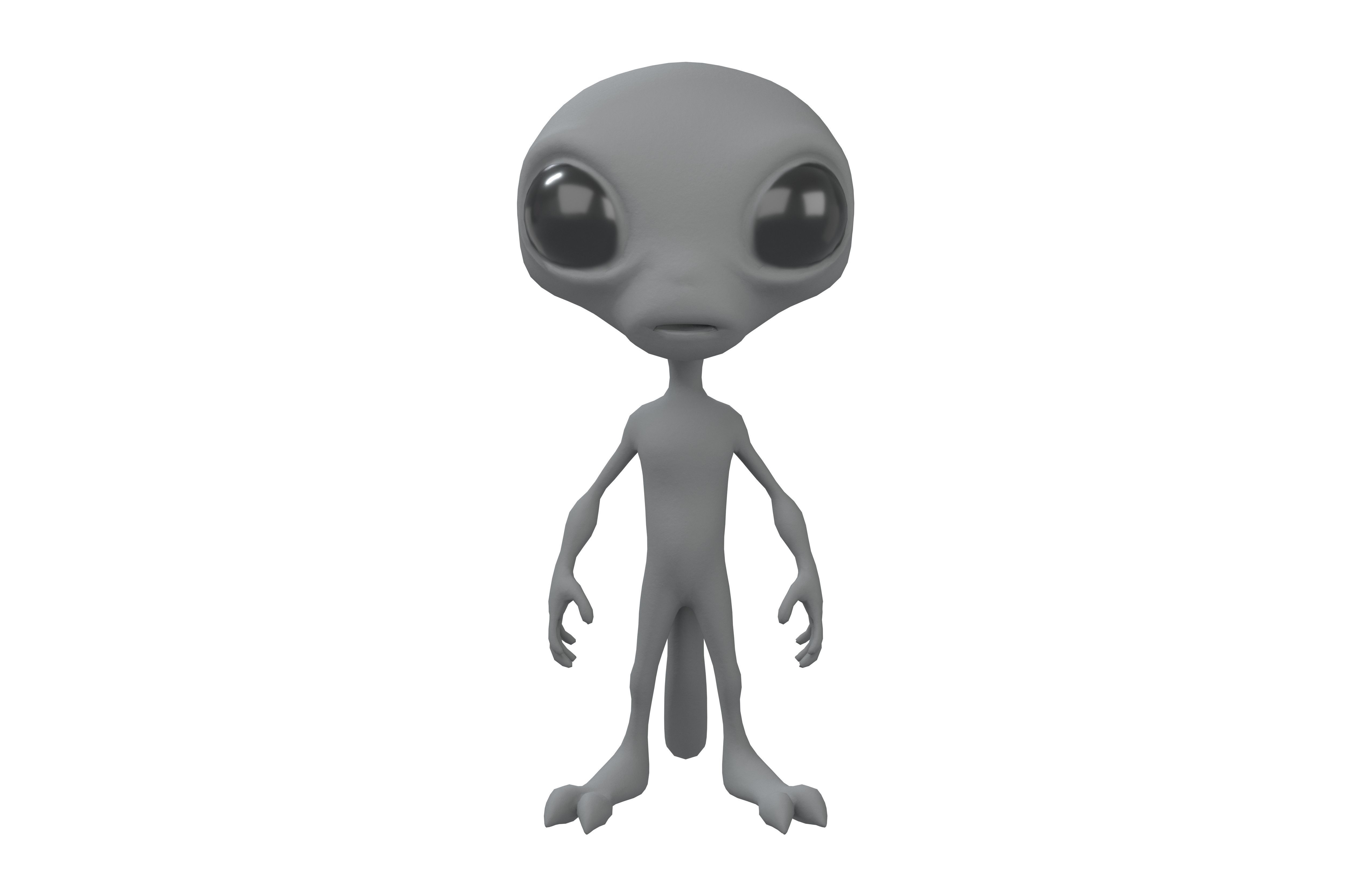 Cartoon Alien v2 002 Low-poly 3D model_1