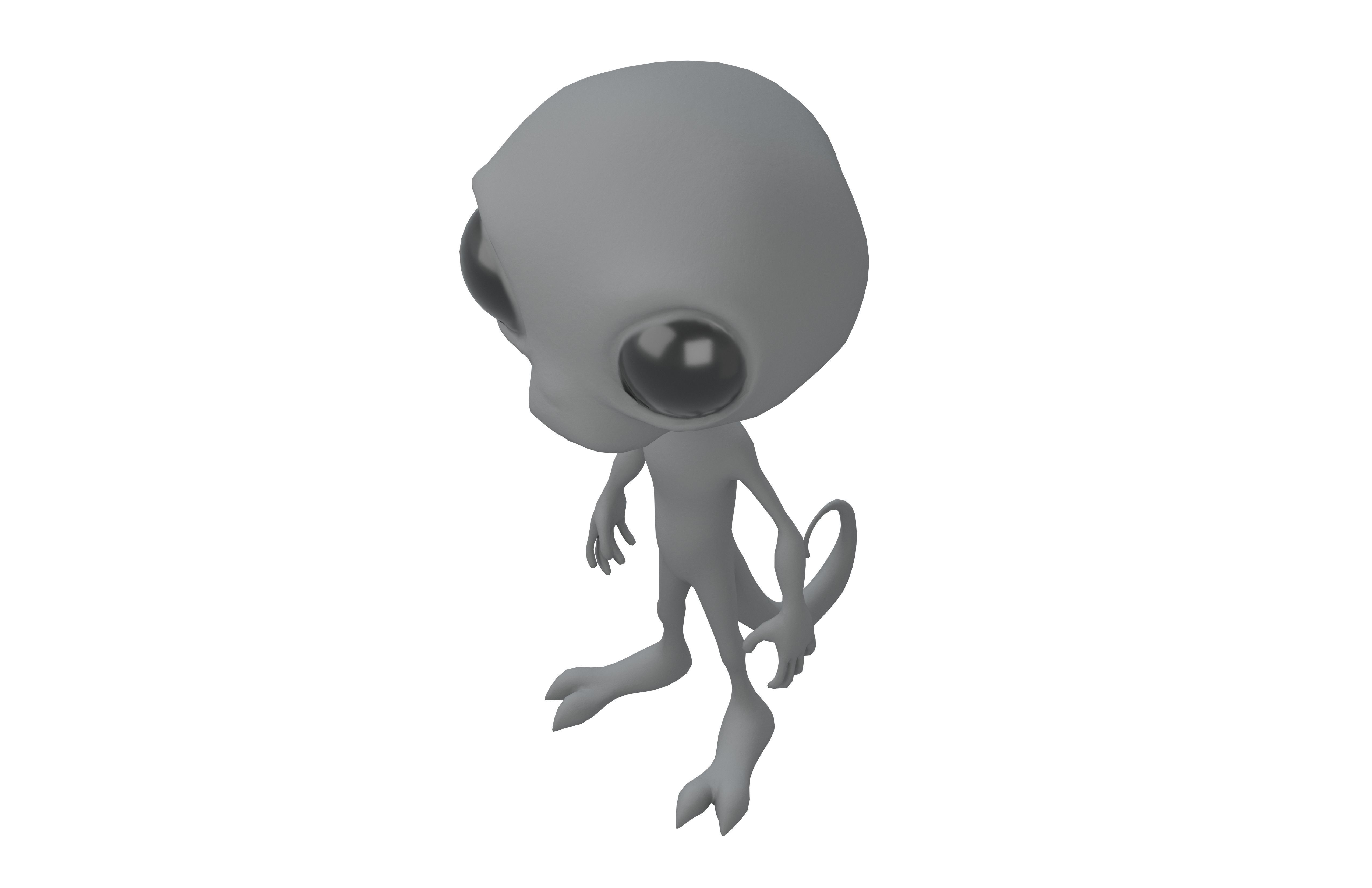 Cartoon Alien v2 002 Low-poly 3D model_2