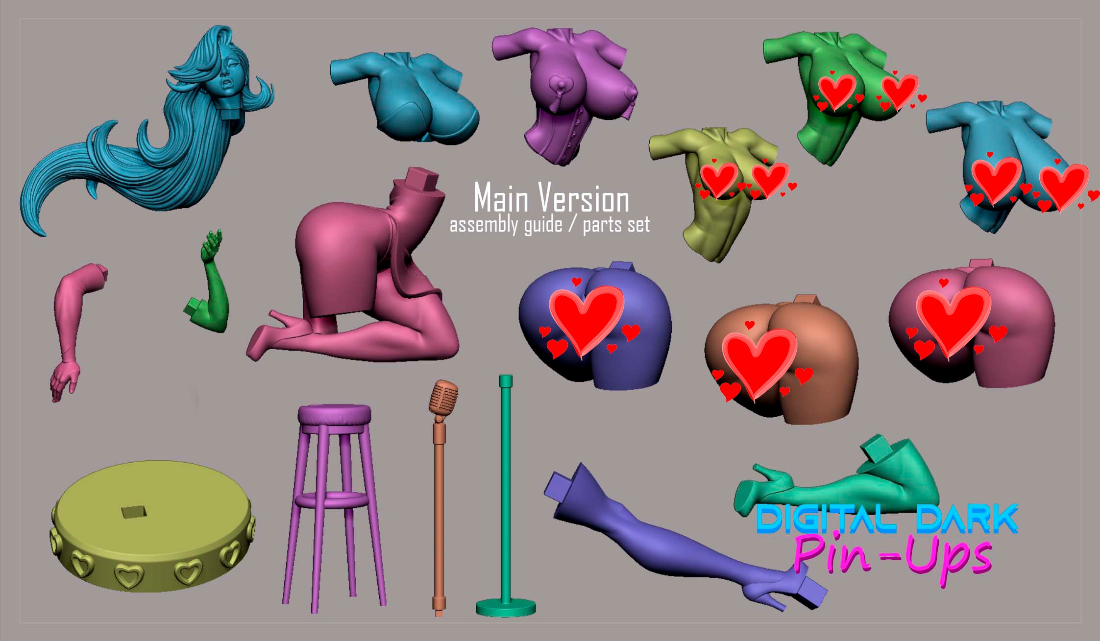 Jessica Rabbit with NSFW version and Miniatures 3D print model_8