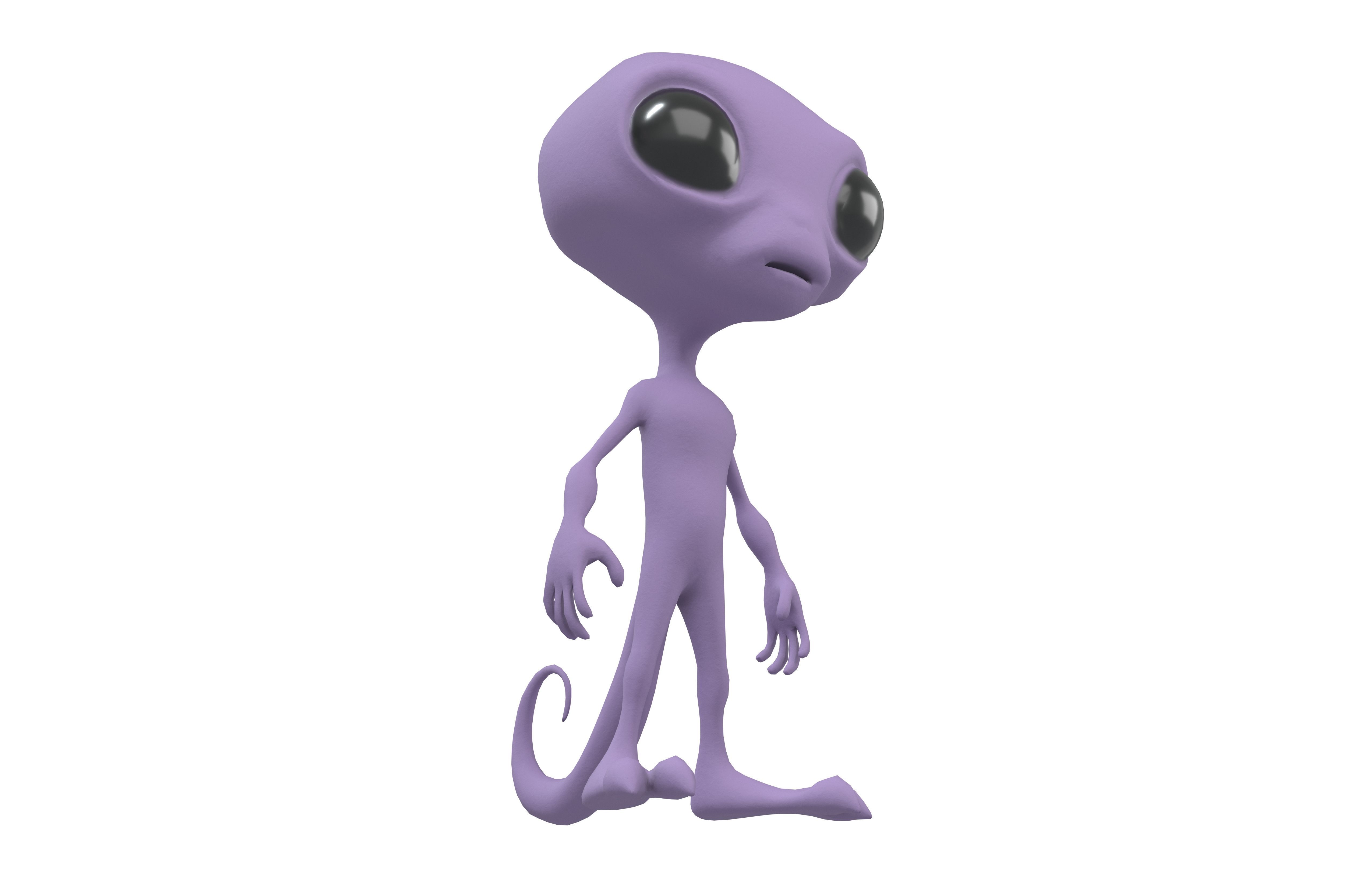 Cartoon Alien v2 004 Low-poly 3D model_3