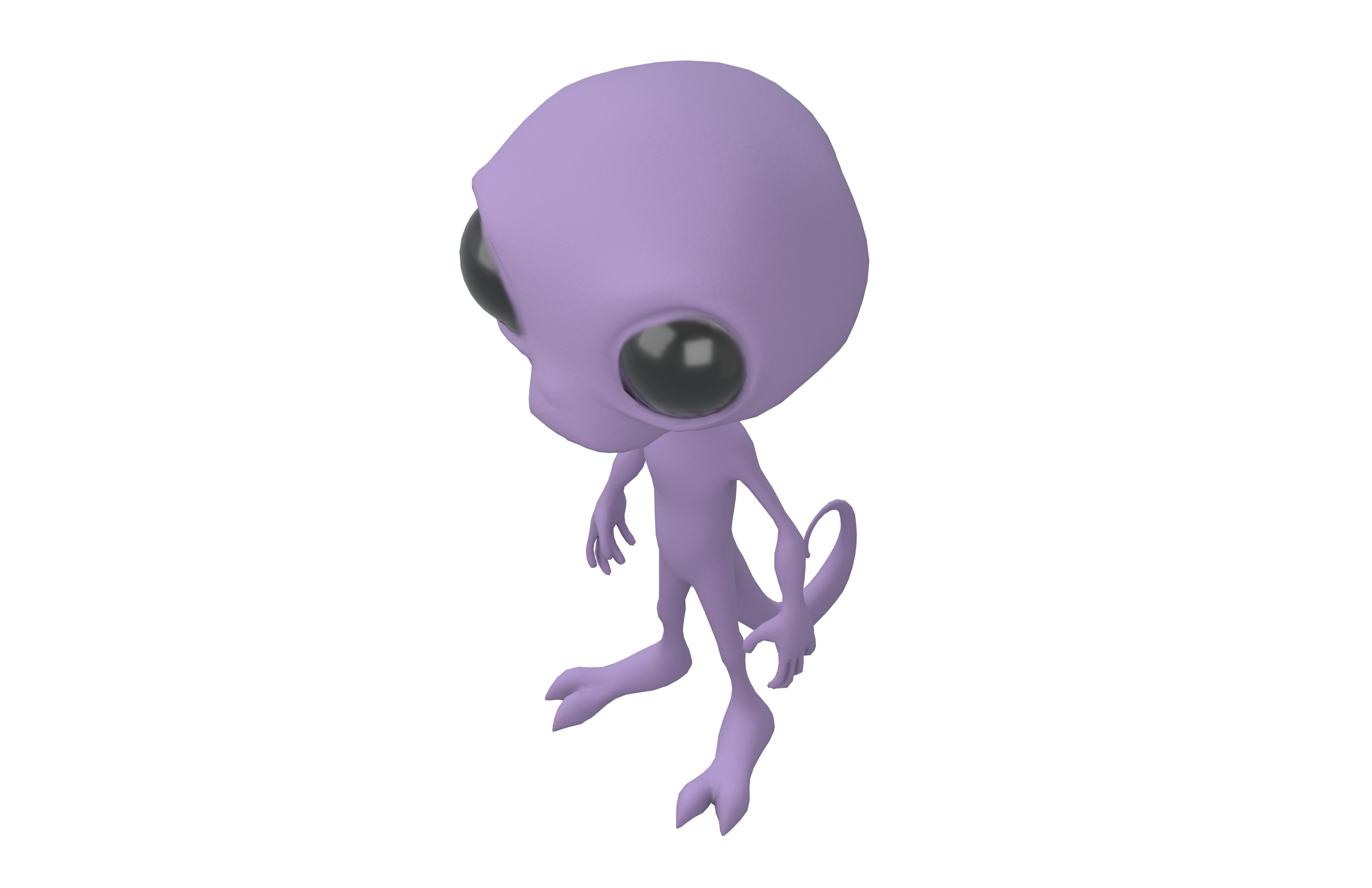 Cartoon Alien v2 004 Low-poly 3D model_2