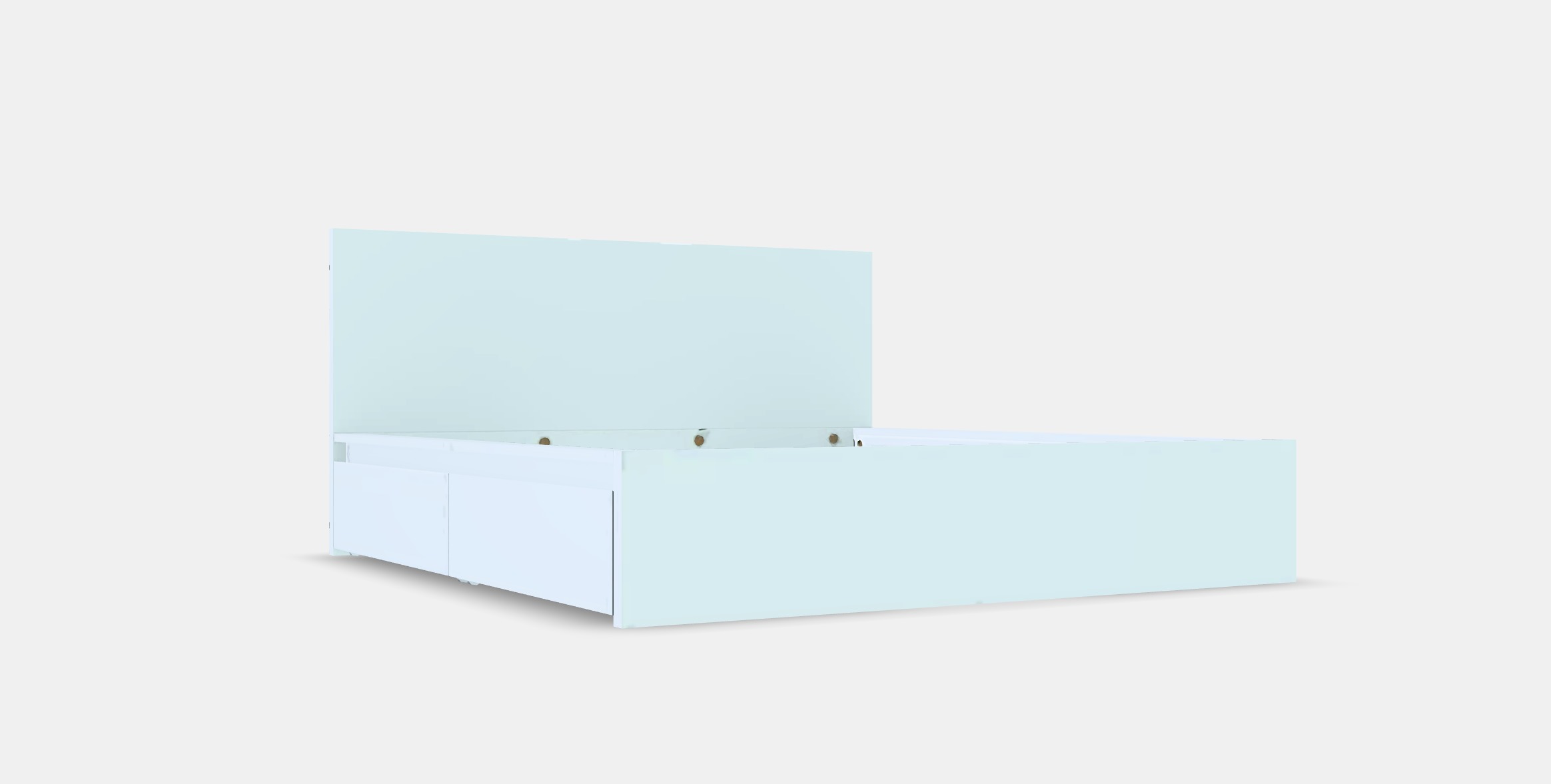 MALM Bed frame high w 4 storage boxes 13 1 Low-poly 3D model_9