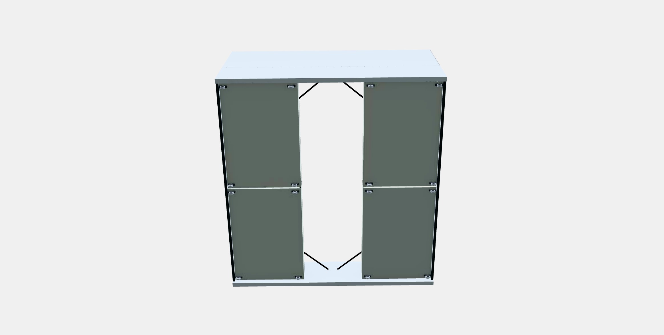 MALM Bed frame high w 4 storage boxes 13 1 Low-poly 3D model_7