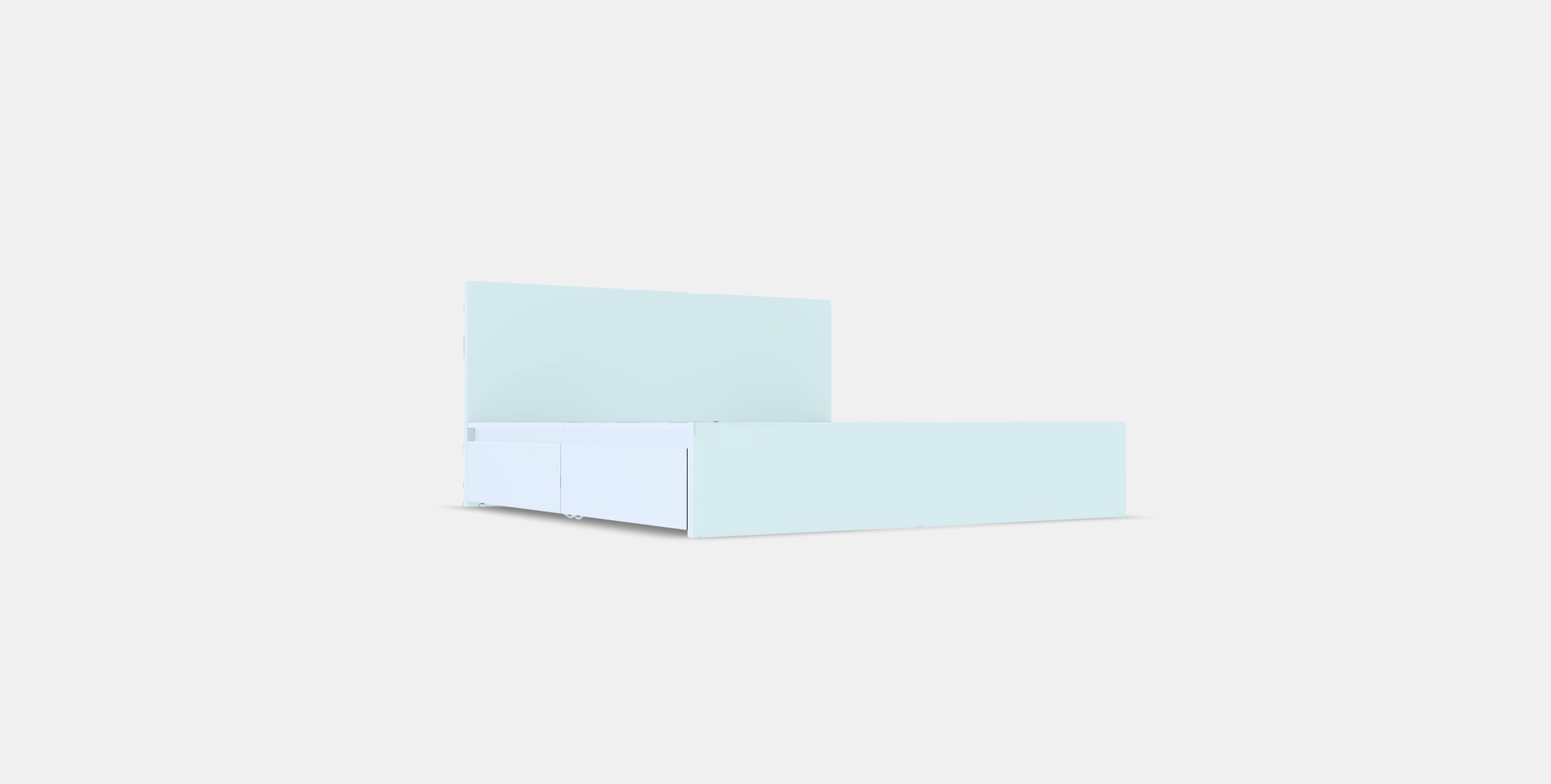 MALM Bed frame high w 4 storage boxes 13 1 Low-poly 3D model_2