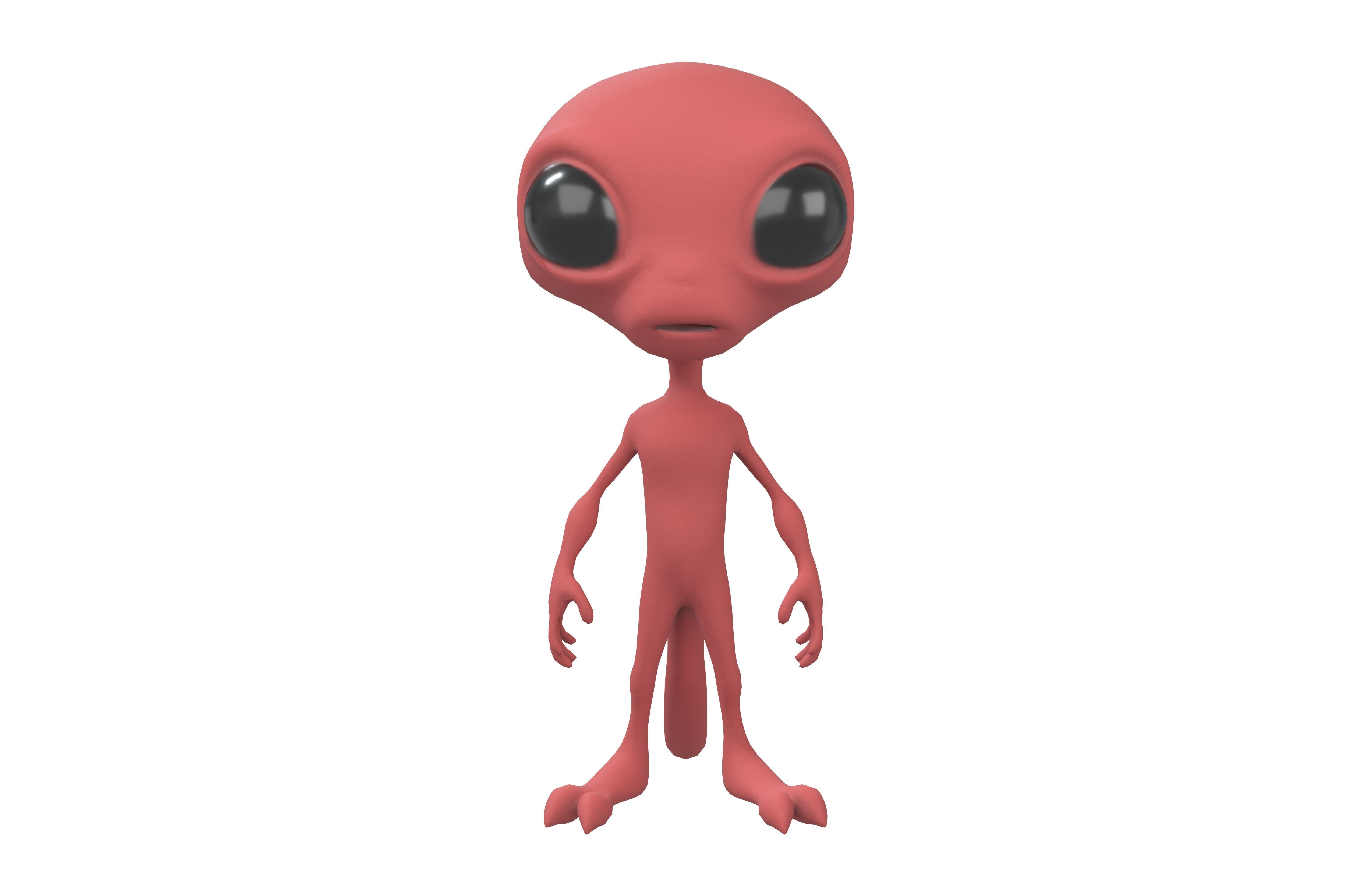 Cartoon Alien v2 005 Low-poly 3D model_1