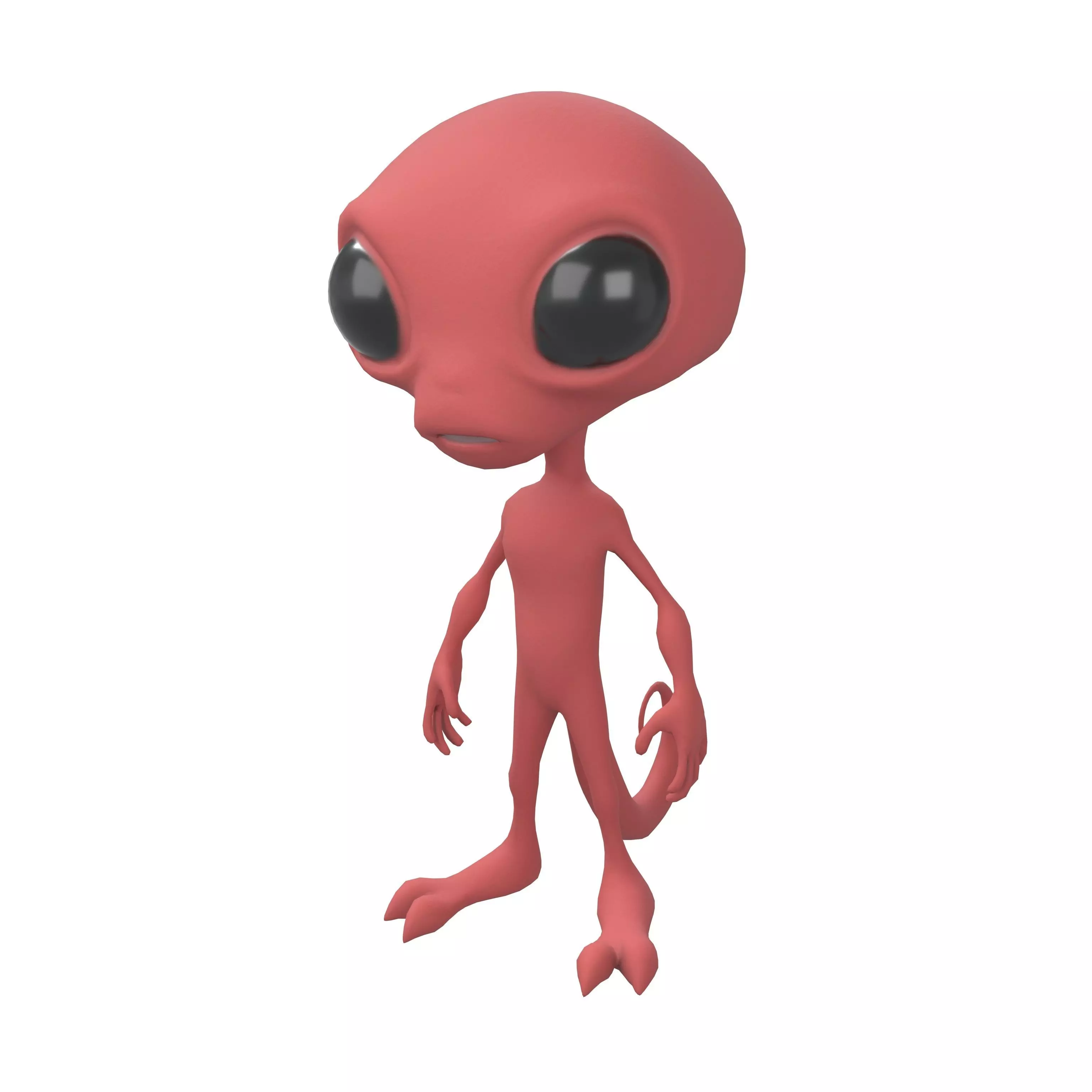Cartoon Alien v2 005 Low-poly 3D model_0