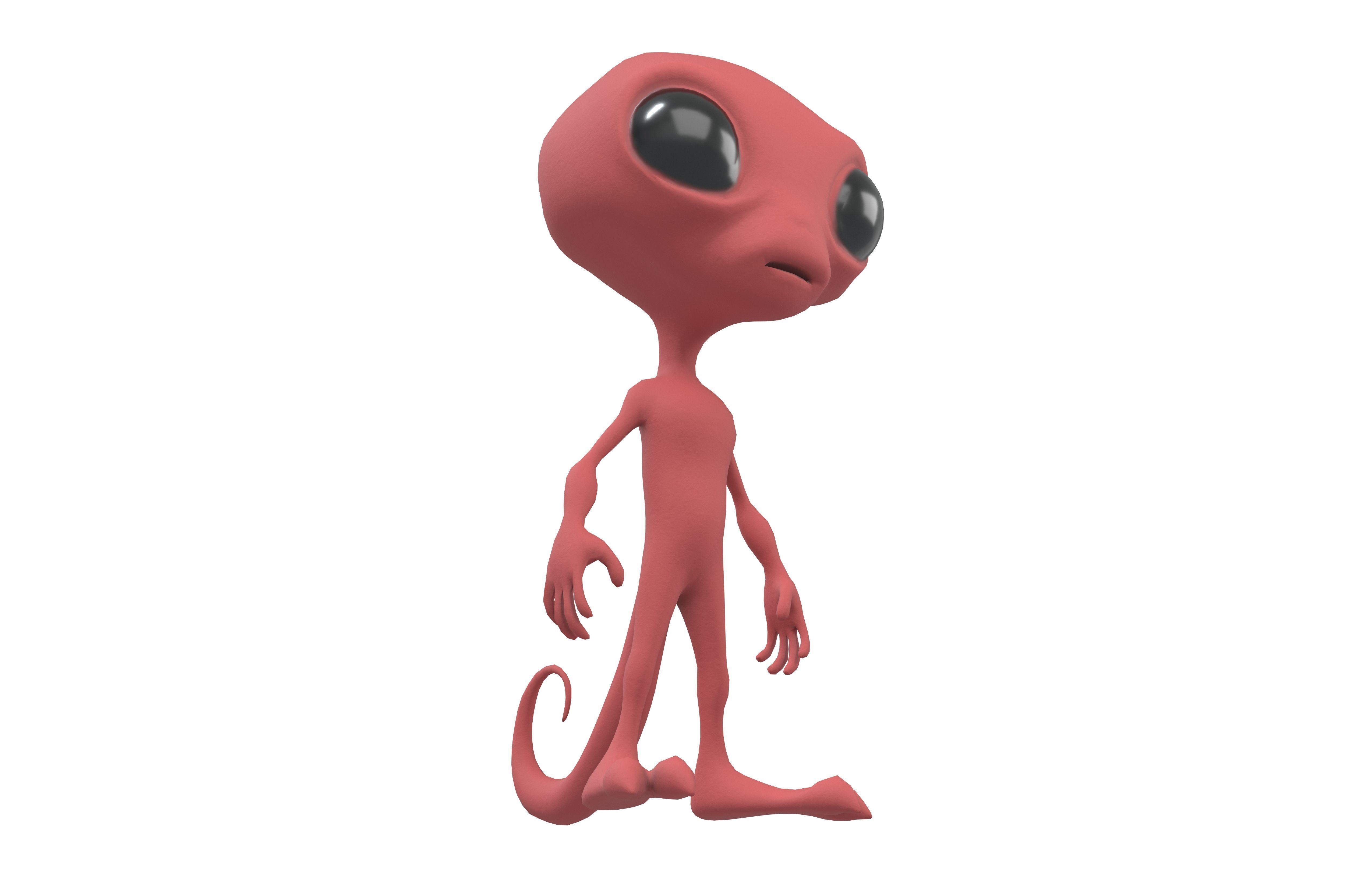 Cartoon Alien v2 005 Low-poly 3D model_3