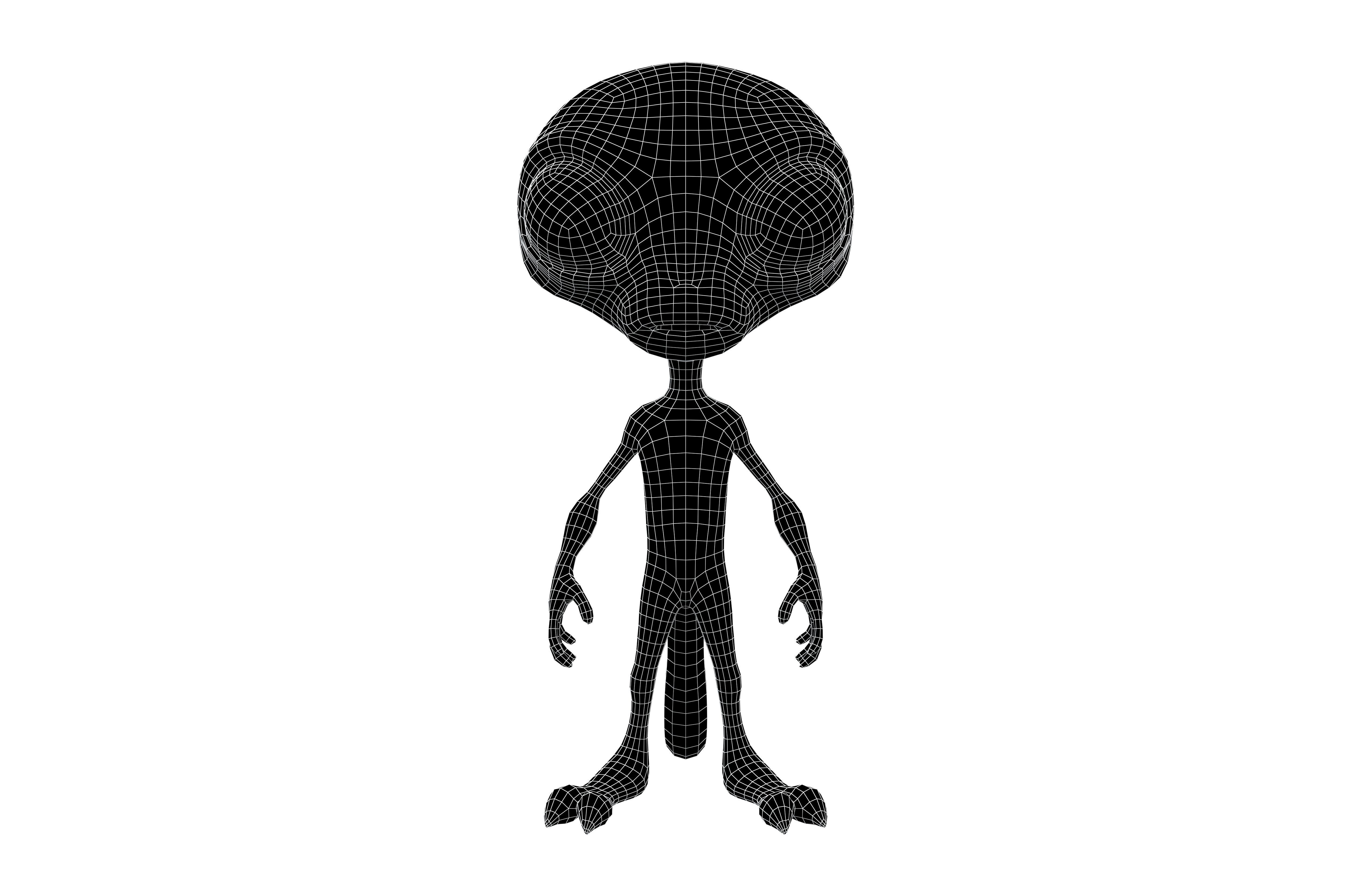 Cartoon Alien v2 005 Low-poly 3D model_6