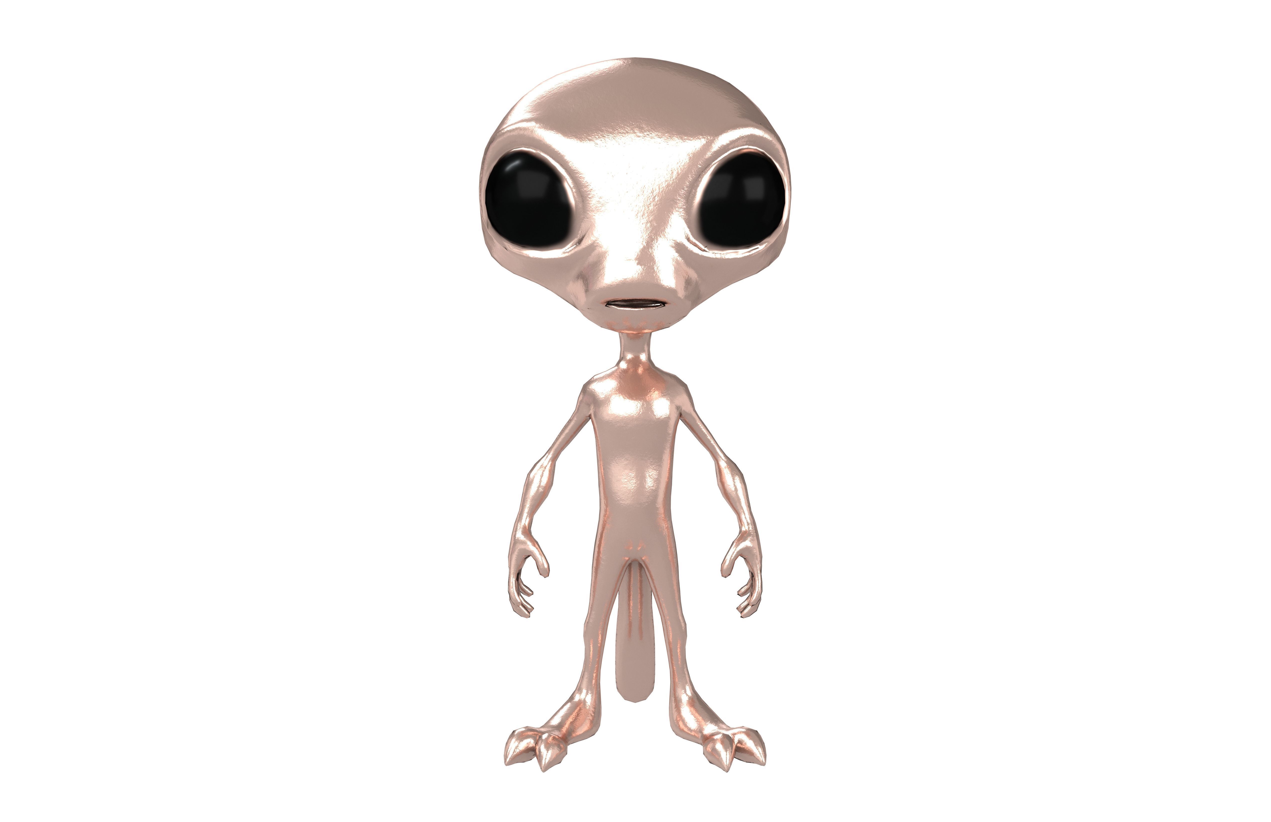 Cartoon Alien v2 009 Low-poly 3D model_1