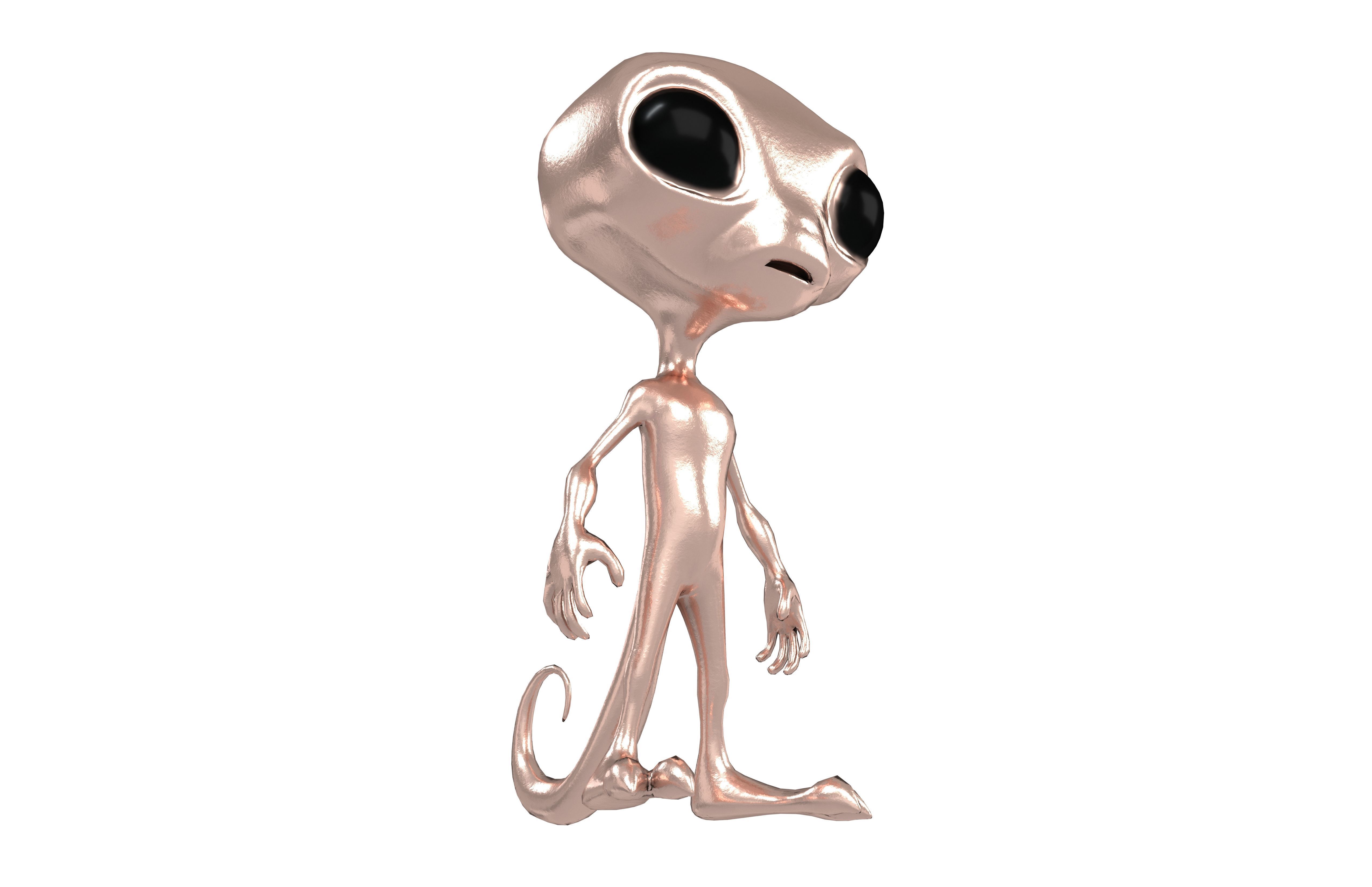 Cartoon Alien v2 009 Low-poly 3D model_2
