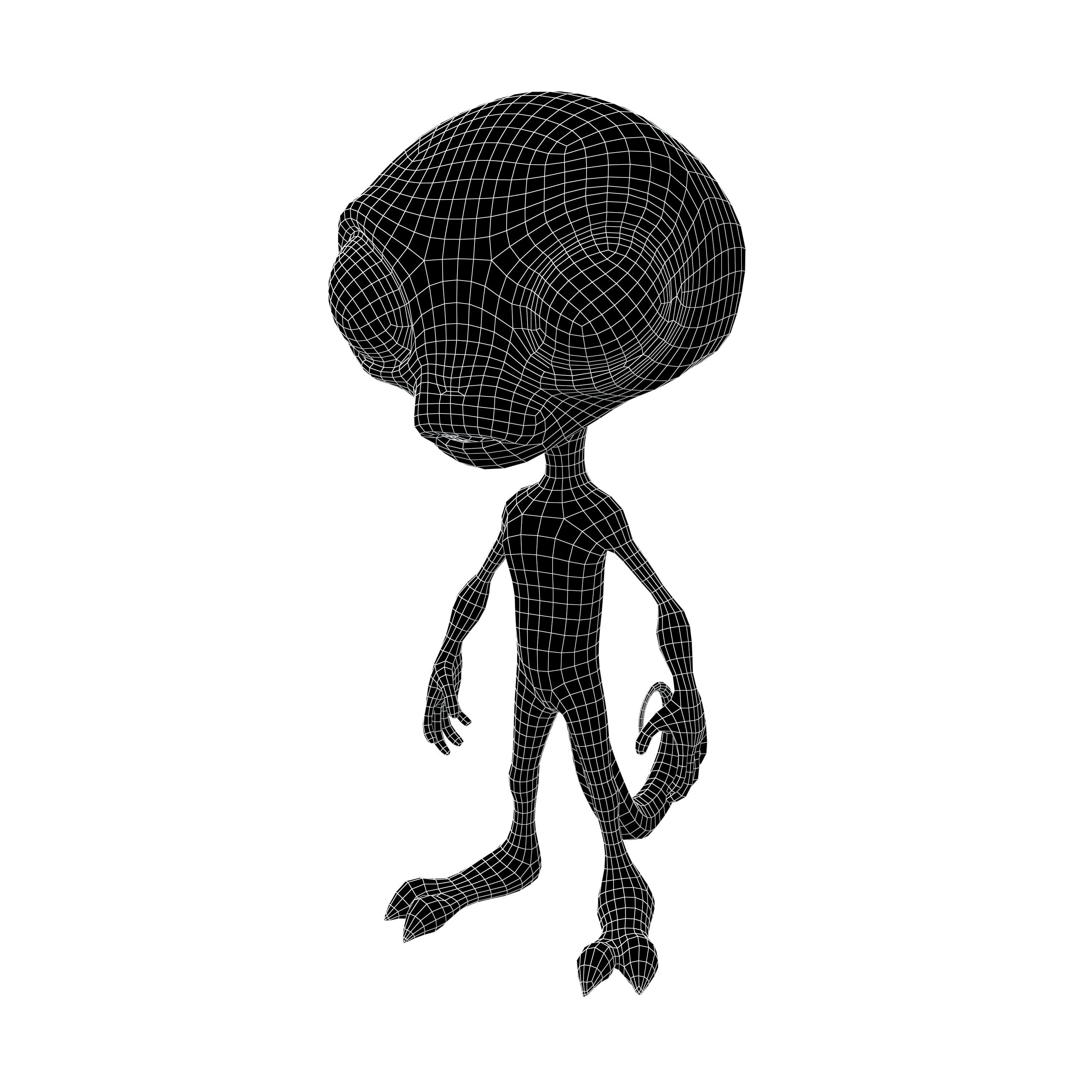 Cartoon Alien v2 009 Low-poly 3D model_5