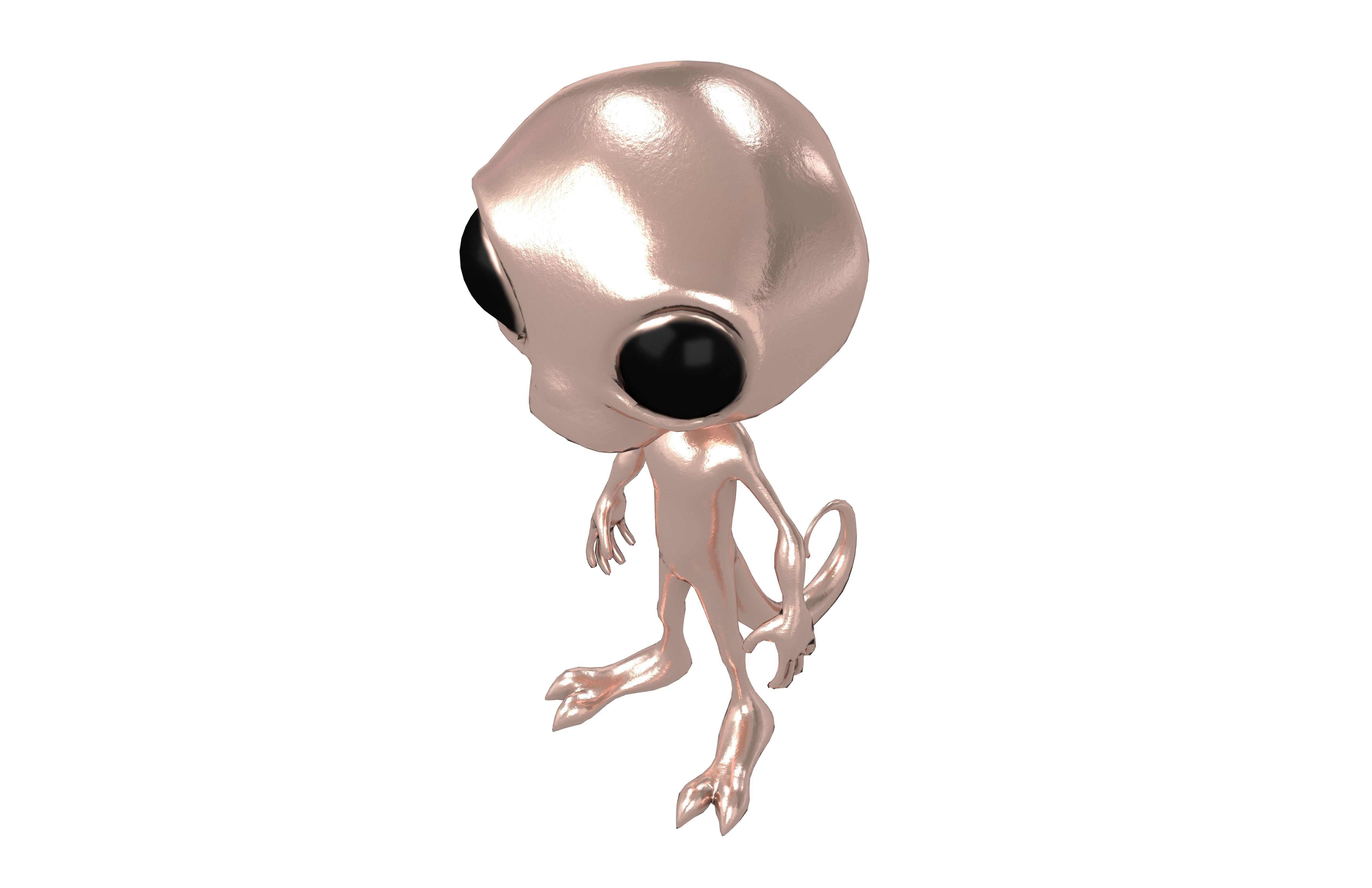 Cartoon Alien v2 009 Low-poly 3D model_3