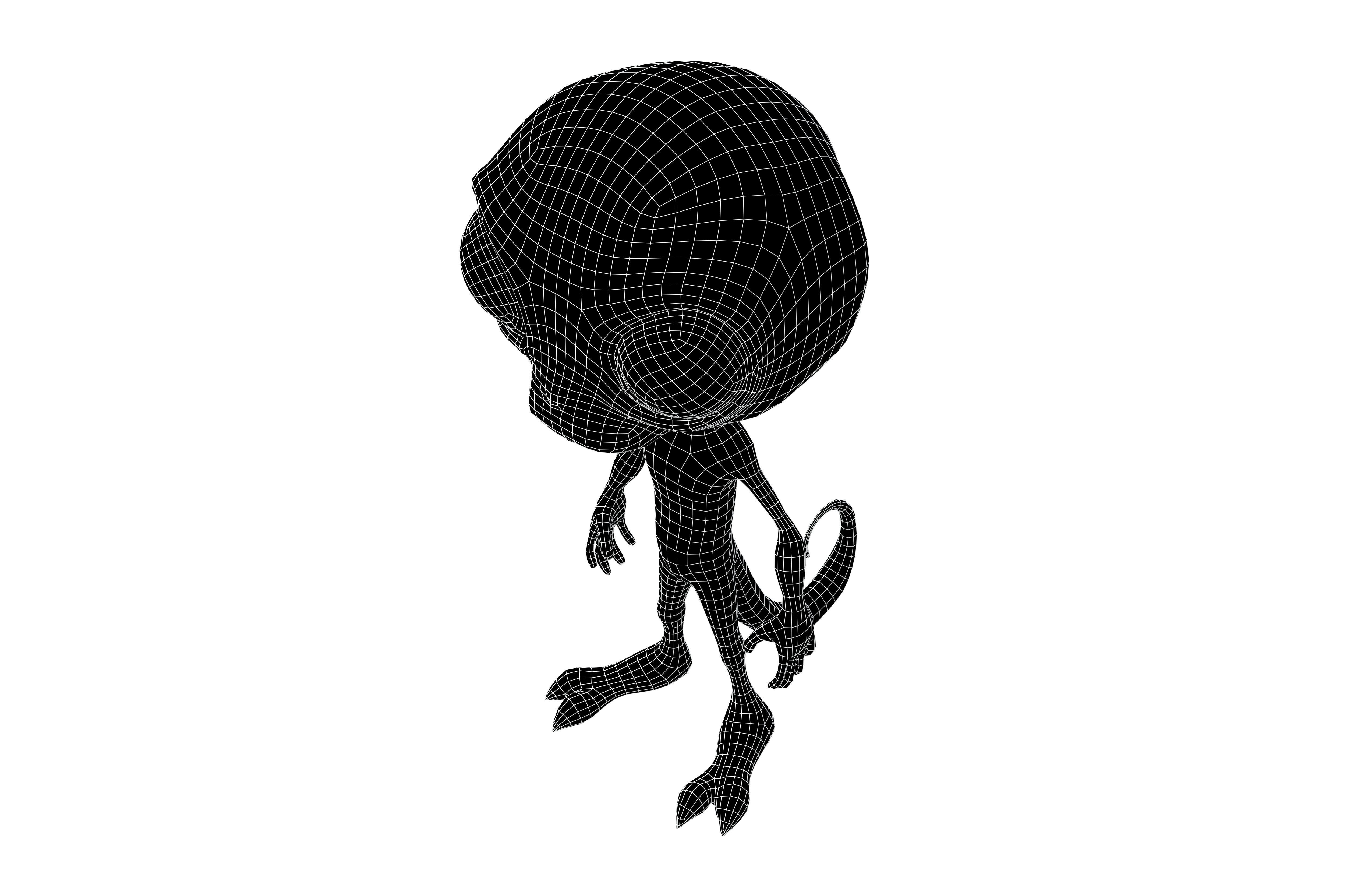 Cartoon Alien v2 009 Low-poly 3D model_7