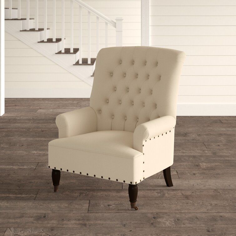 Bull Isley Wide Tufted Linen Arm Chair Sofa 3D model_6