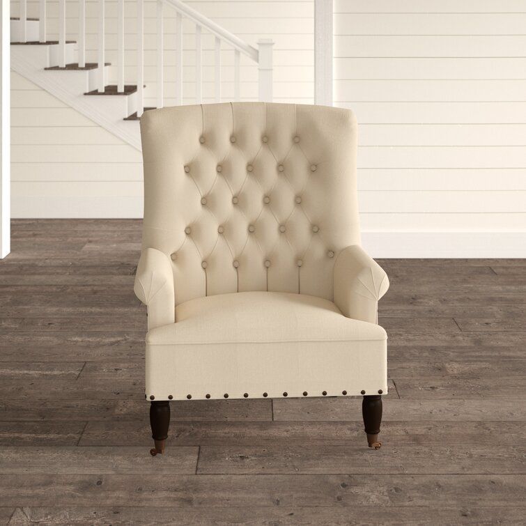Bull Isley Wide Tufted Linen Arm Chair Sofa 3D model_7