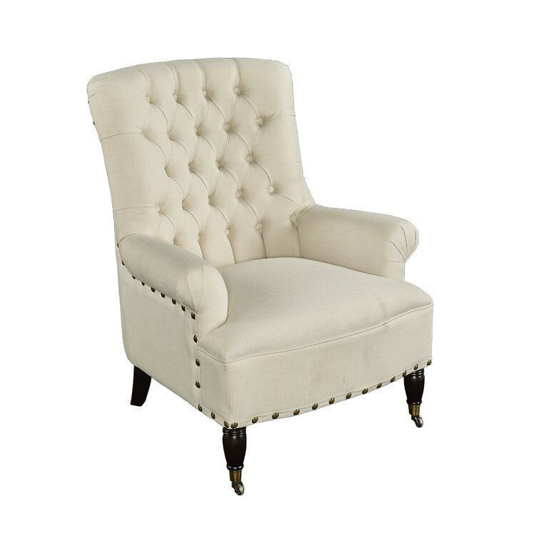 Bull Isley Wide Tufted Linen Arm Chair Sofa 3D model_3