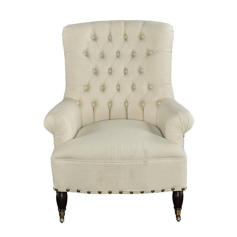 Bull Isley Wide Tufted Linen Arm Chair Sofa 3D model_2