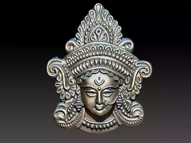MAA DURGA FACE PENDANT  3D model
