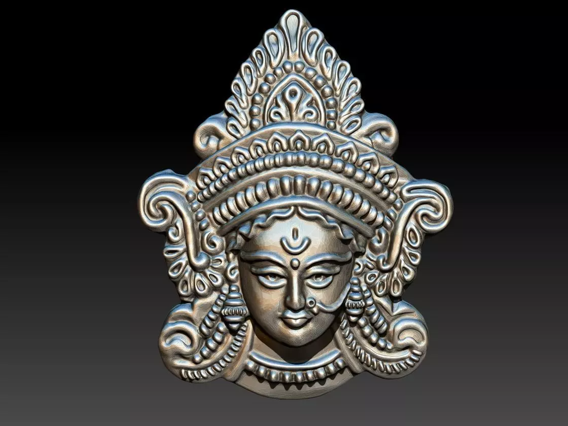 MAA DURGA FACE PENDANT  3D model_0