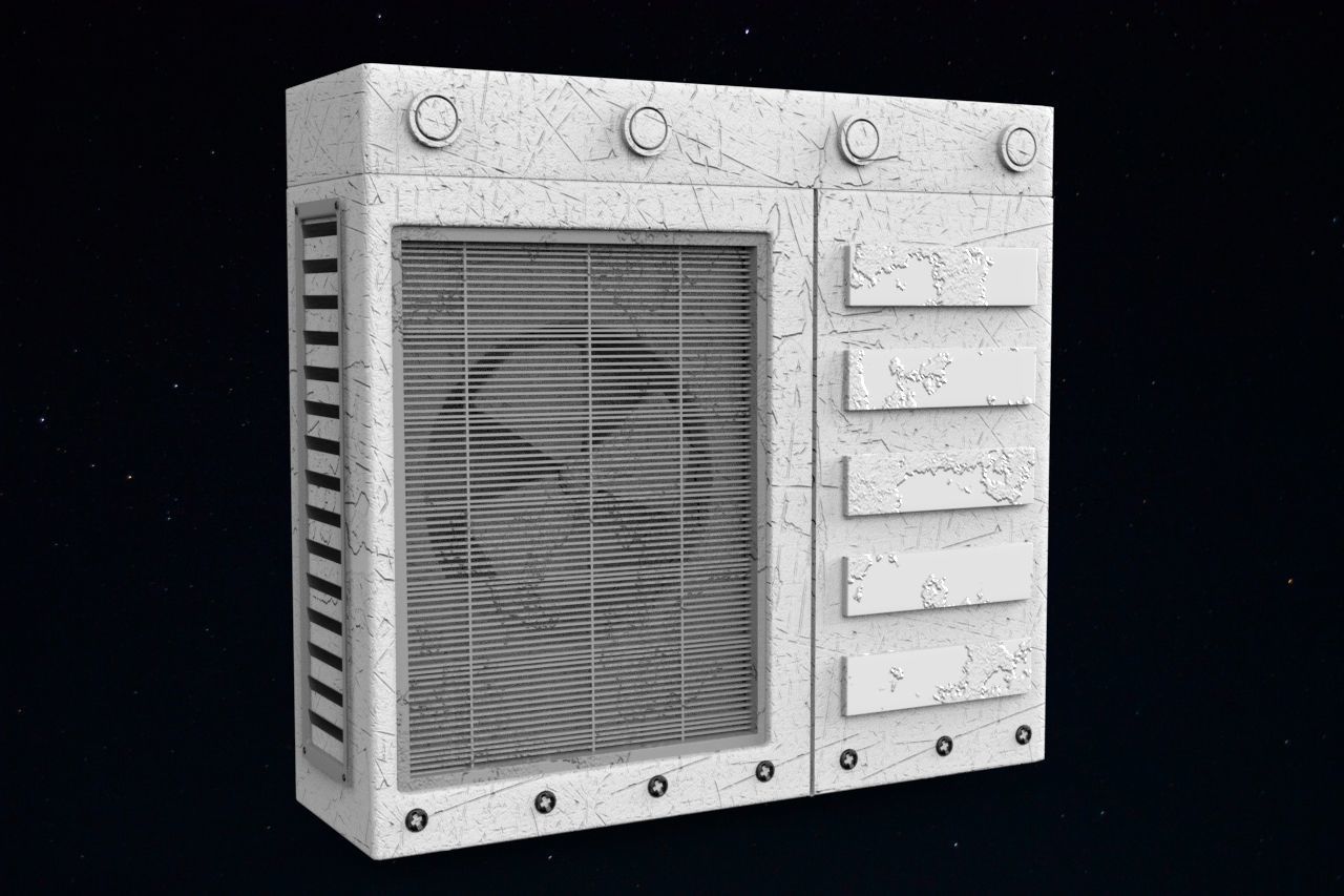 AC machine 3d model  Low-poly 3D model_2