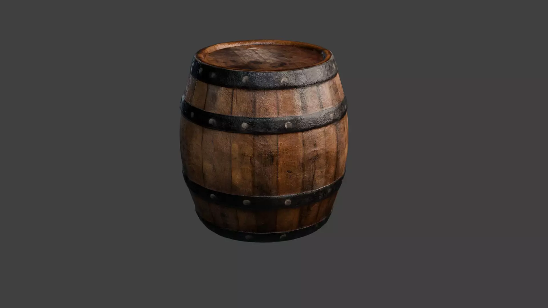 Oak barrel Low-poly 3D model