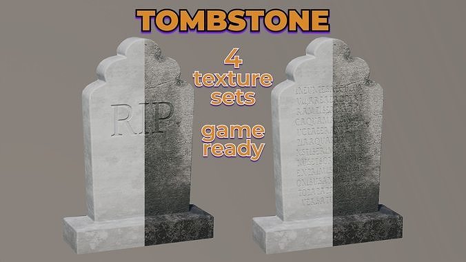 Old Dirty Cemetery Tombstone graveyard RIP Low-poly 3D model