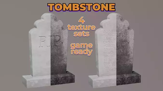 Old Dirty Cemetery Tombstone graveyard RIP Low-poly 3D model