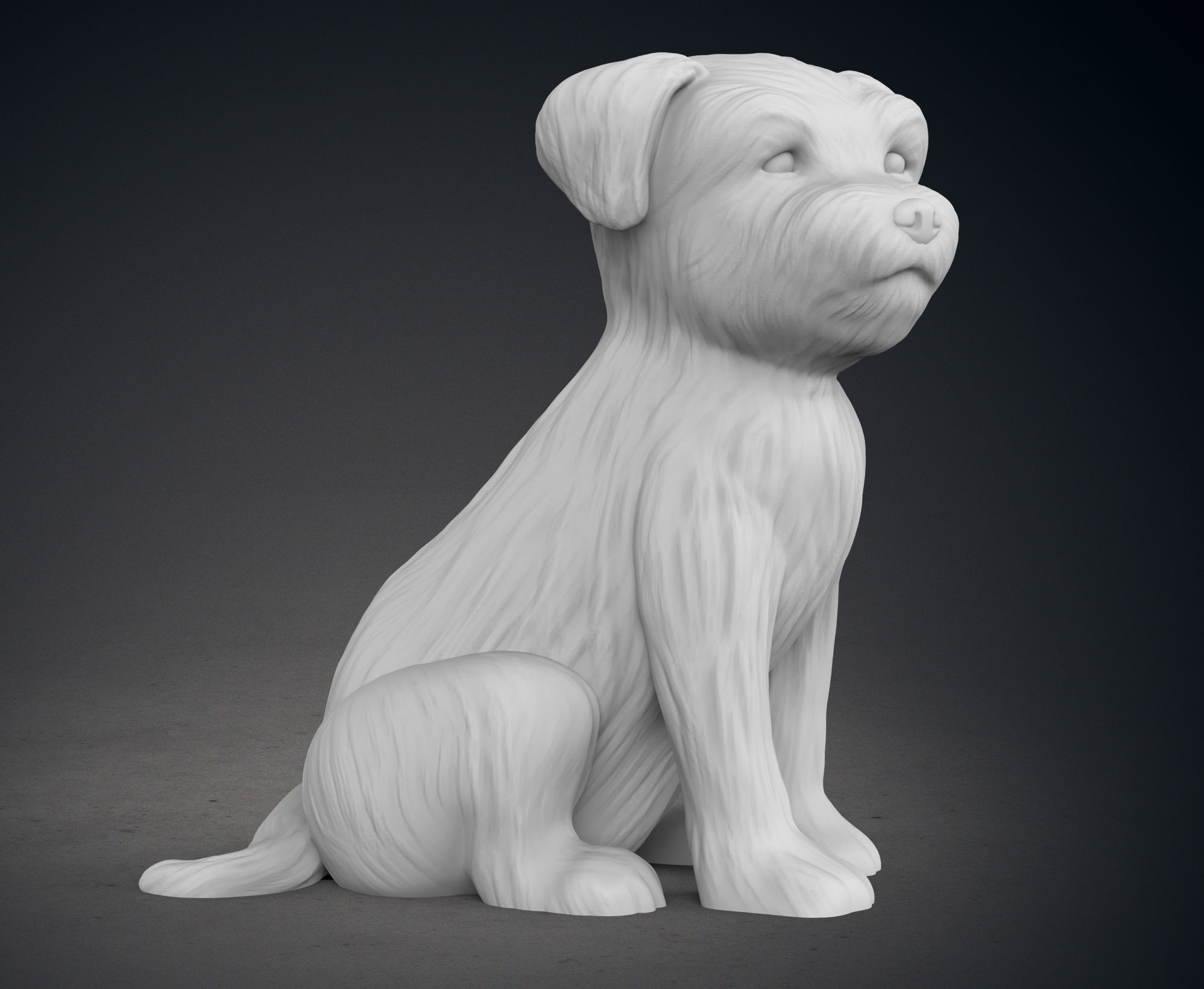Cute Border Terrier Puppy 3D print model_8