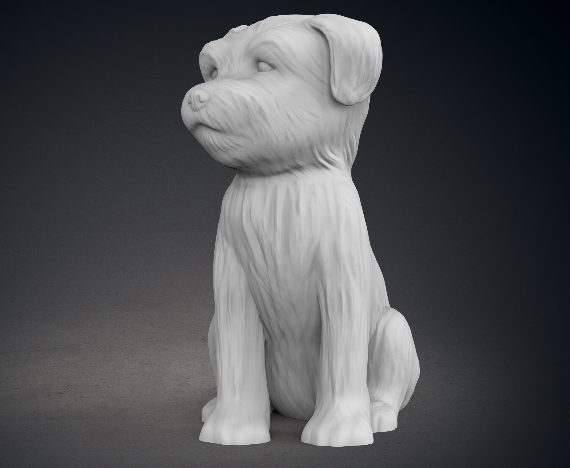 Cute Border Terrier Puppy 3D print model_2