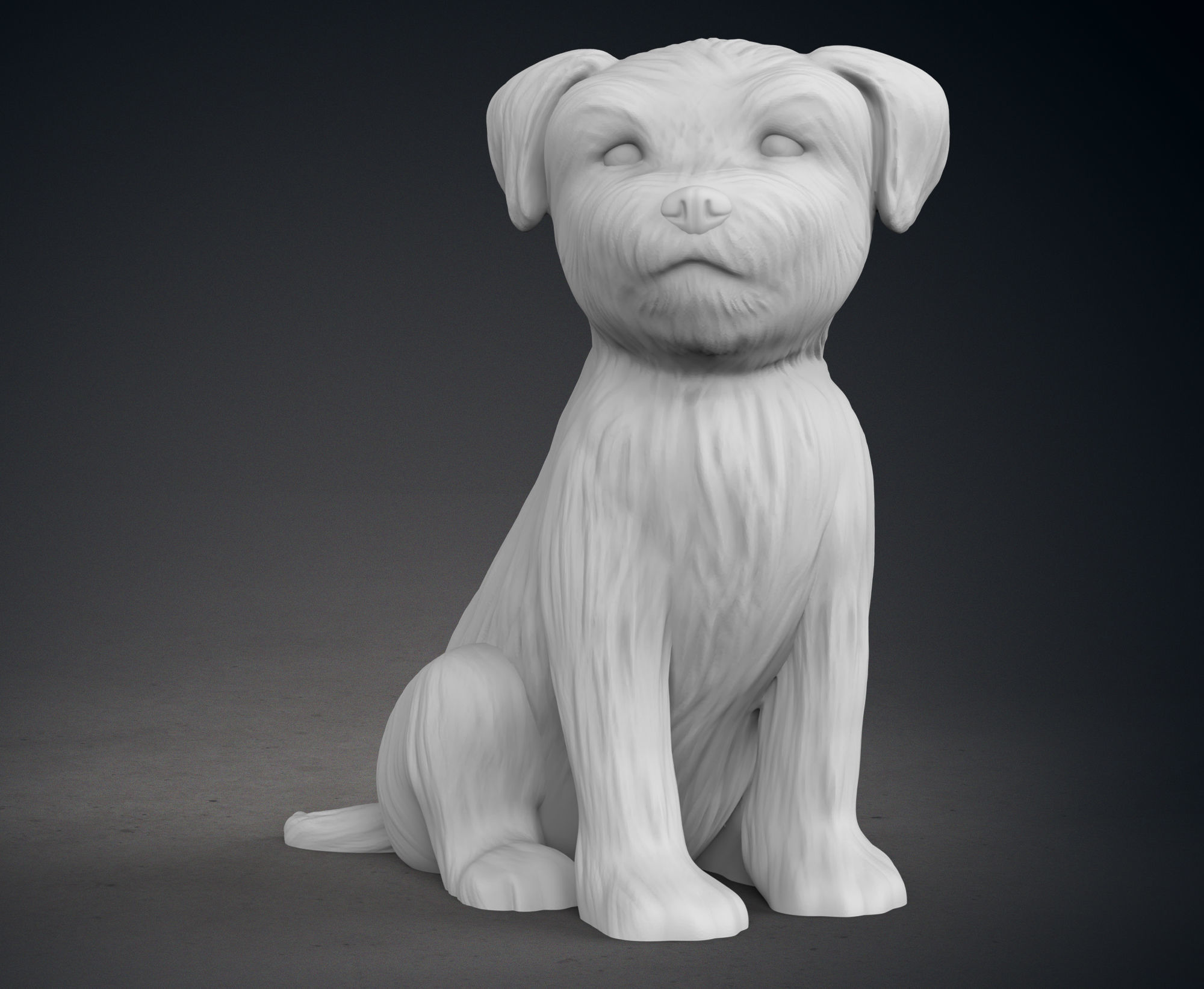 Cute Border Terrier Puppy 3D print model_9
